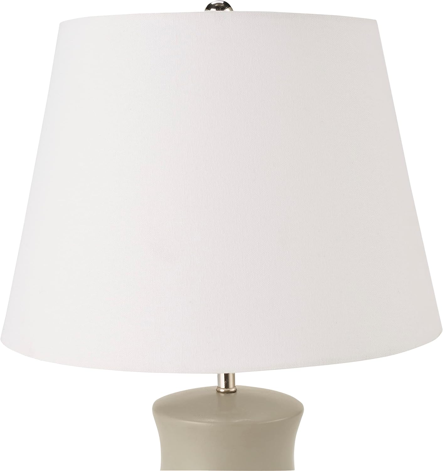 Nourison Home 18" Grey Organic Gourd Ceramic Table Lamp for Bedroom, Living Room, Dining, Entryway
