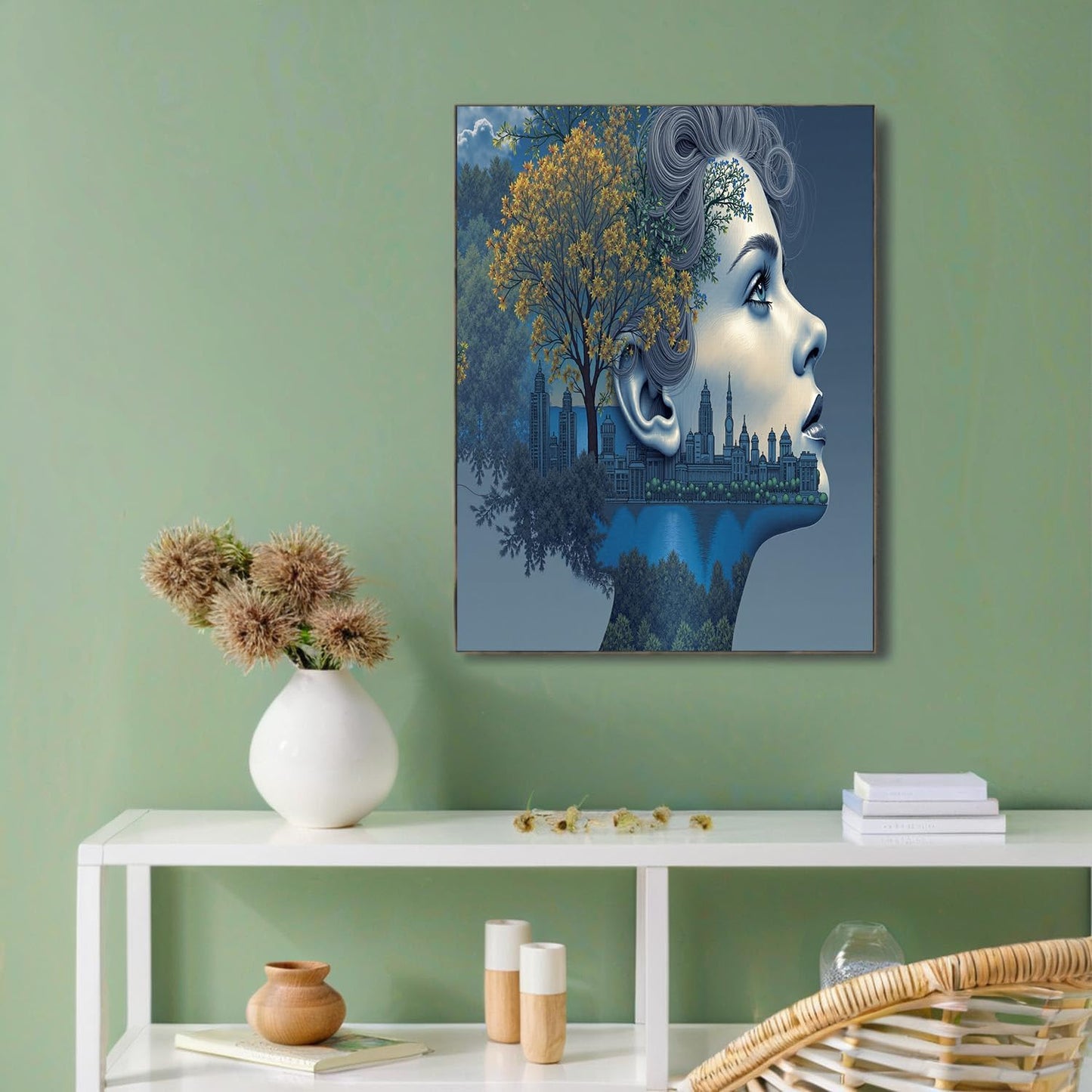 GDJSMIN Abstract Art Texture Wall Art, Adult Female Illustration Poster for Reading Room Living Room Decor 12x 16 inch Unframed
