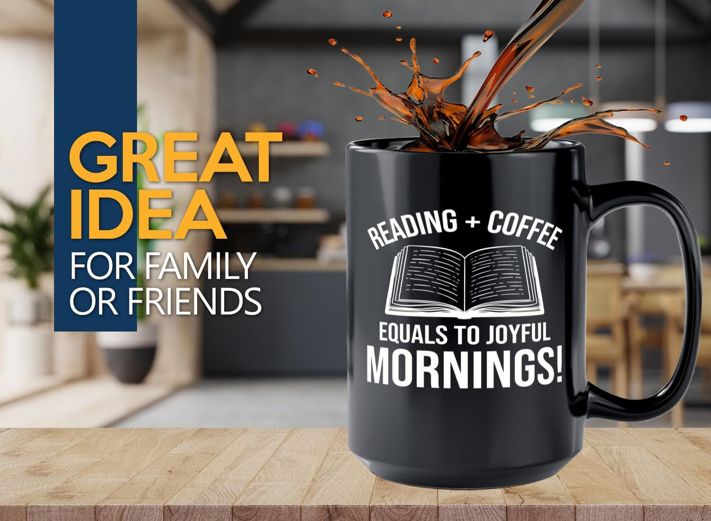 Book Lover Coffee Mug 15oz Black -Reading Coffee equals - Bookworm Literature Library Book Lover Reader Booked Editor Intellectual Studious