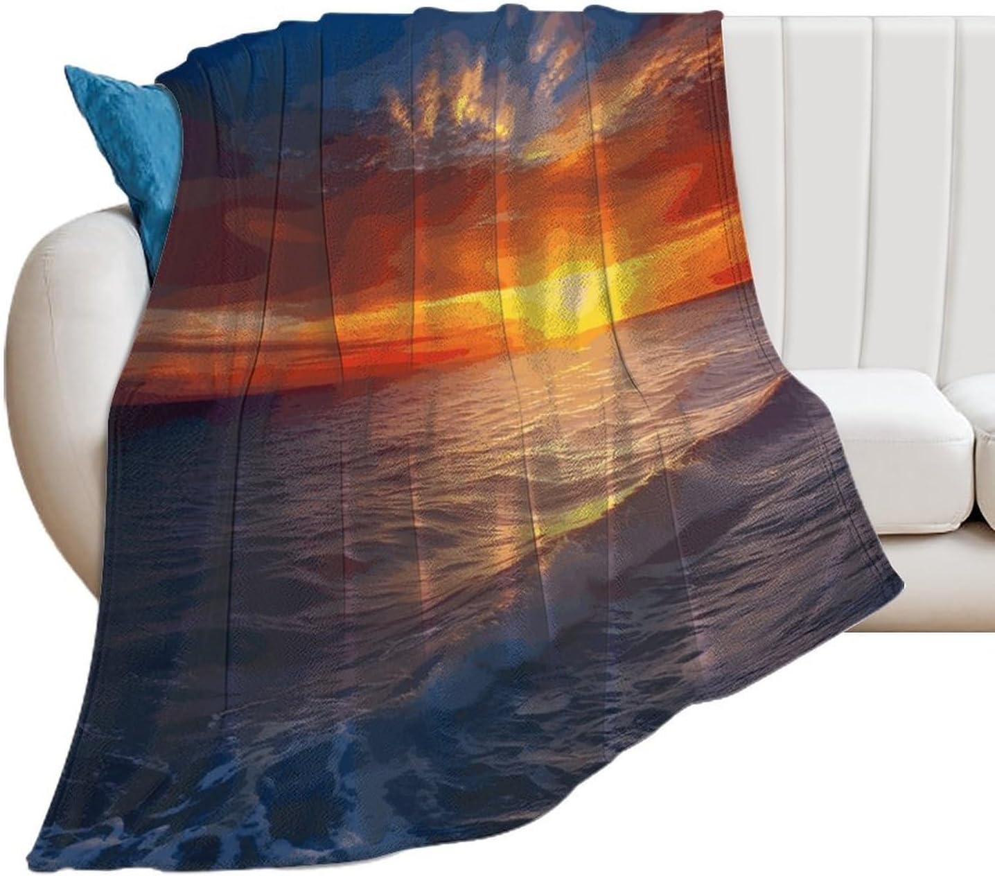 Sea and Sunset Blanket Super Soft Lightweight Throw Blanket Cute Cozy Warm Bed Blanket Decorative Fuzzy Blanket All-Season Home Decor Gift for Sofa Couch Living Room 30"*40"（76 * 100cm）