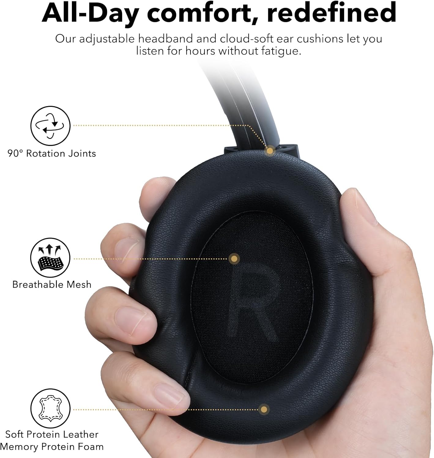 1Mii AI E700 Hybrid Active Noise Cancelling Headphones, Bluetooth Over Ear, Wireless Hi-Res Audio with LDAC & aptX Low Latency for Airplane Travel & Home TV, AI Translation & Custom EQ via APP, Blue