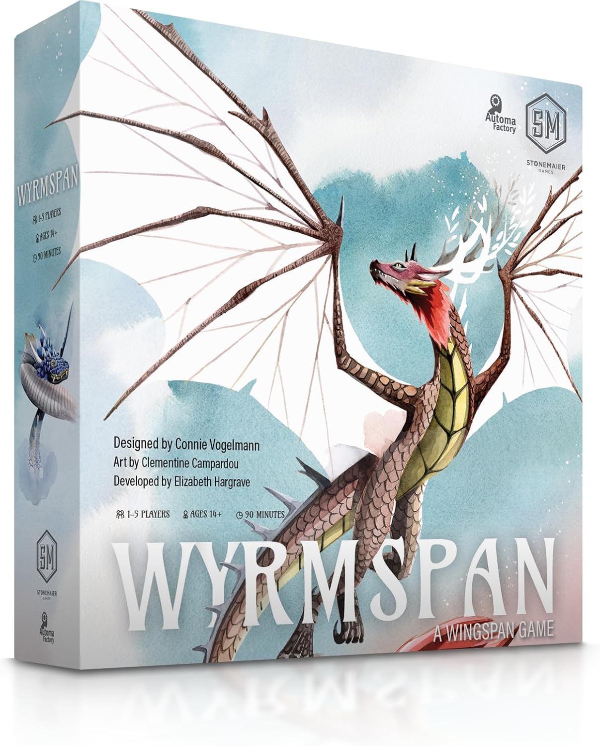 Stonemaier Games: Wyrmspan (Base Game) - A Wingspan Game by Connie Vogelmann | Build a Cavernous Sanctuary for Unique, Stunning Dragons | Strategy Board Game for Adults & Family | 1-5 Players, 120 Min
