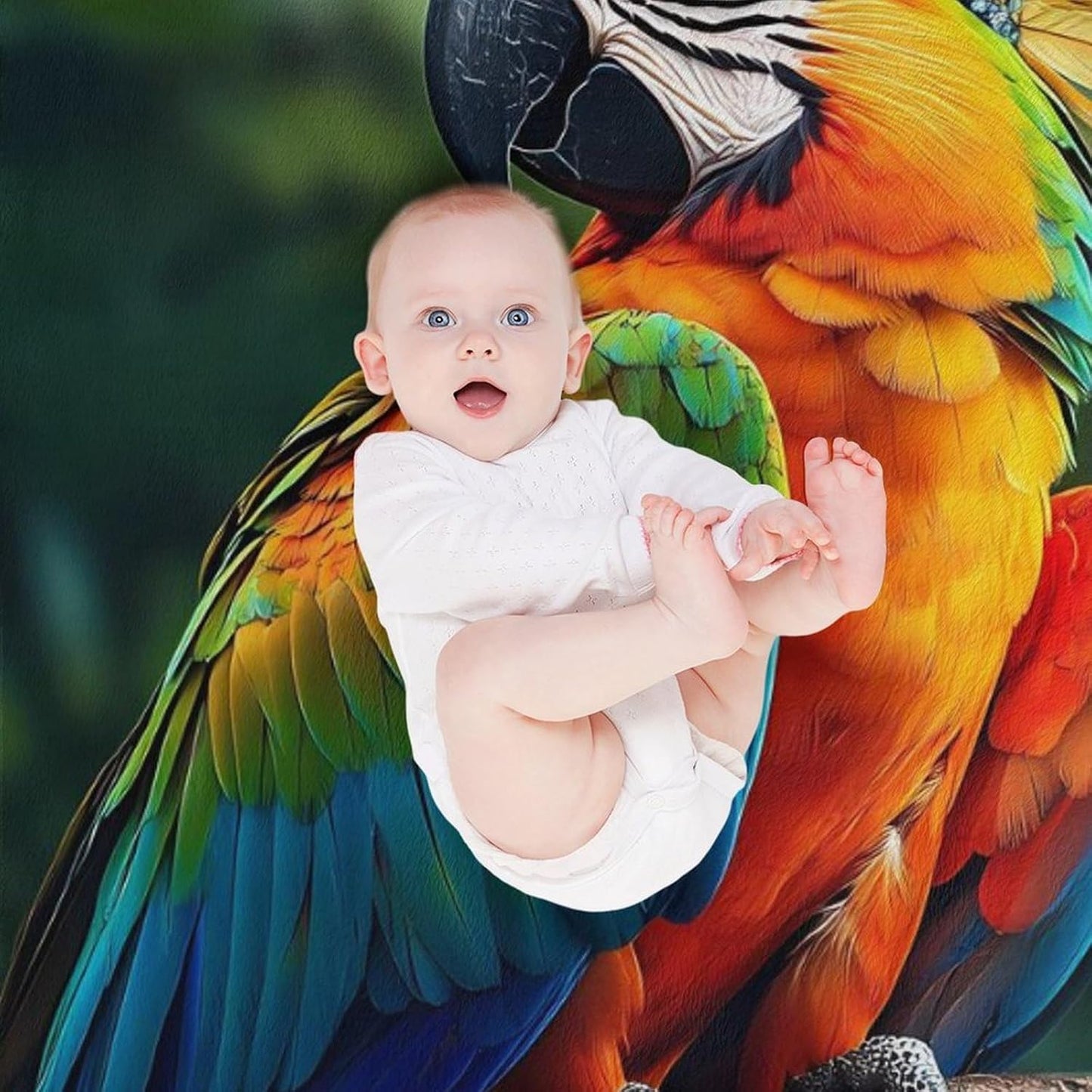 Parrot Bird Throw Blanket for Couch Bed Plush Cozy Fuzzy Flannel Blanket for All Season 30"x50"