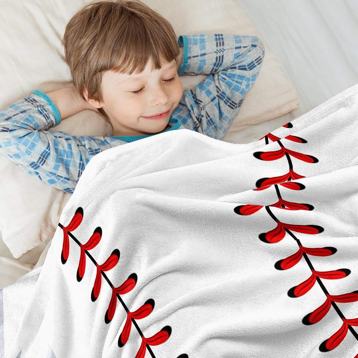 Wajade Baseball Blanket for Boys Adults Baseball Gifts for Kids 1-12 Soft Fleece Throw Blanket for Bedroom Living Rooms Sofa Couch Sports Fan Gifts for Kids Dads Coaches 50"x60"