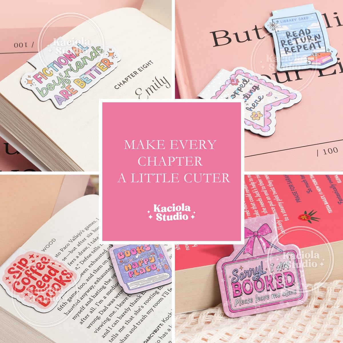 12PCS Glittery Magnetic Bookmarks, Funny Cute Book Marks for Book Lovers Gifts, Bookmark Accessories for Women Teachers Students School Office Home Supplies (Funny)