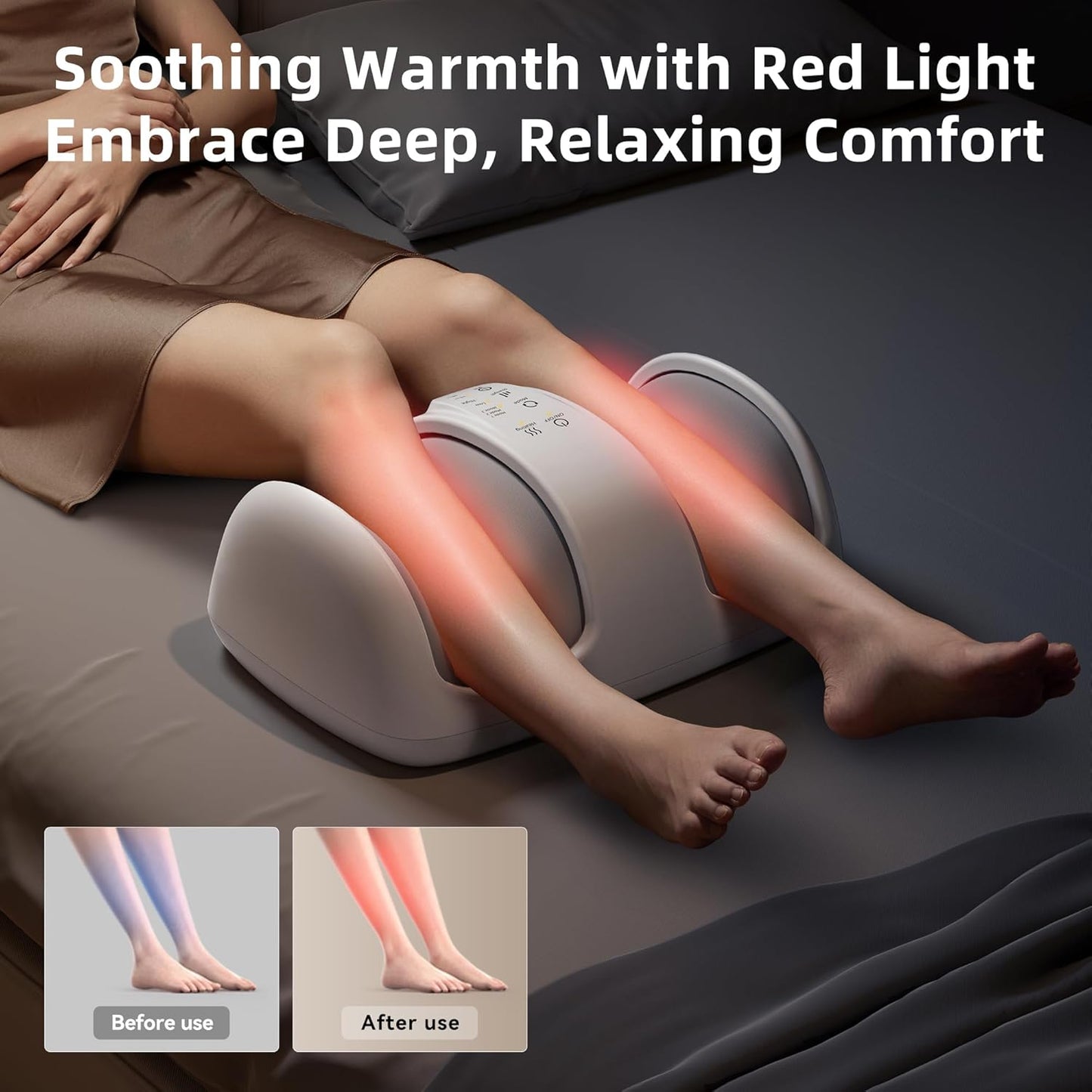 Foot and Calf Massager with Heat, Cloud Foot Massager for Neuropathy, Plantar Fasciitis and Circulation, Shiatsu Foot Massager Machine with Massage Roller for Pain Relief, Gifts for Women/Men
