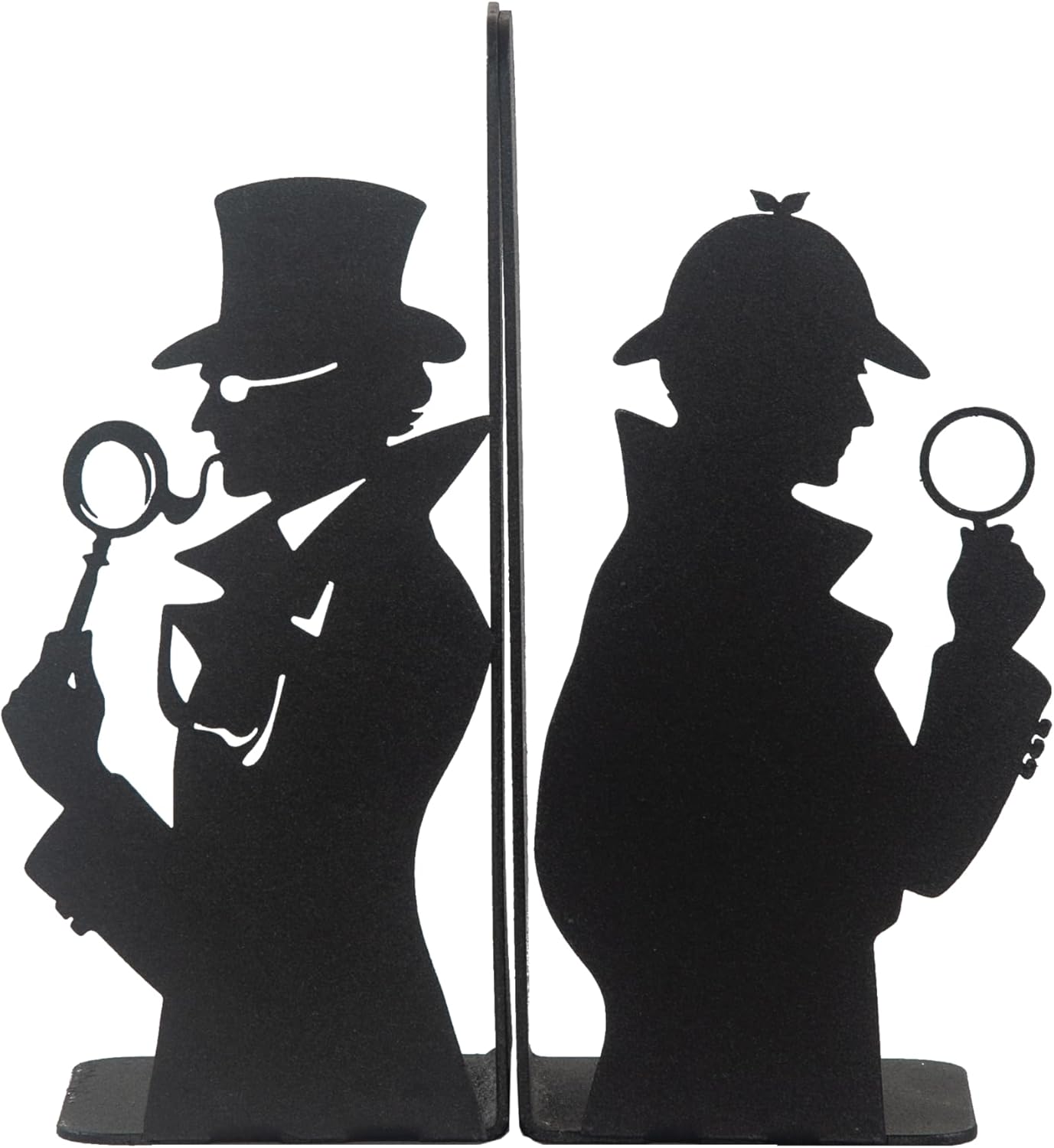 Sherlock Holmes and Arsene Lupin Decorative Metal Bookends, Detective Figure Bookends, Gift for Book Lovers,Best Gifts Kids, Super Heroes Book Stands, Cartoon Book Supports, Book Accessories