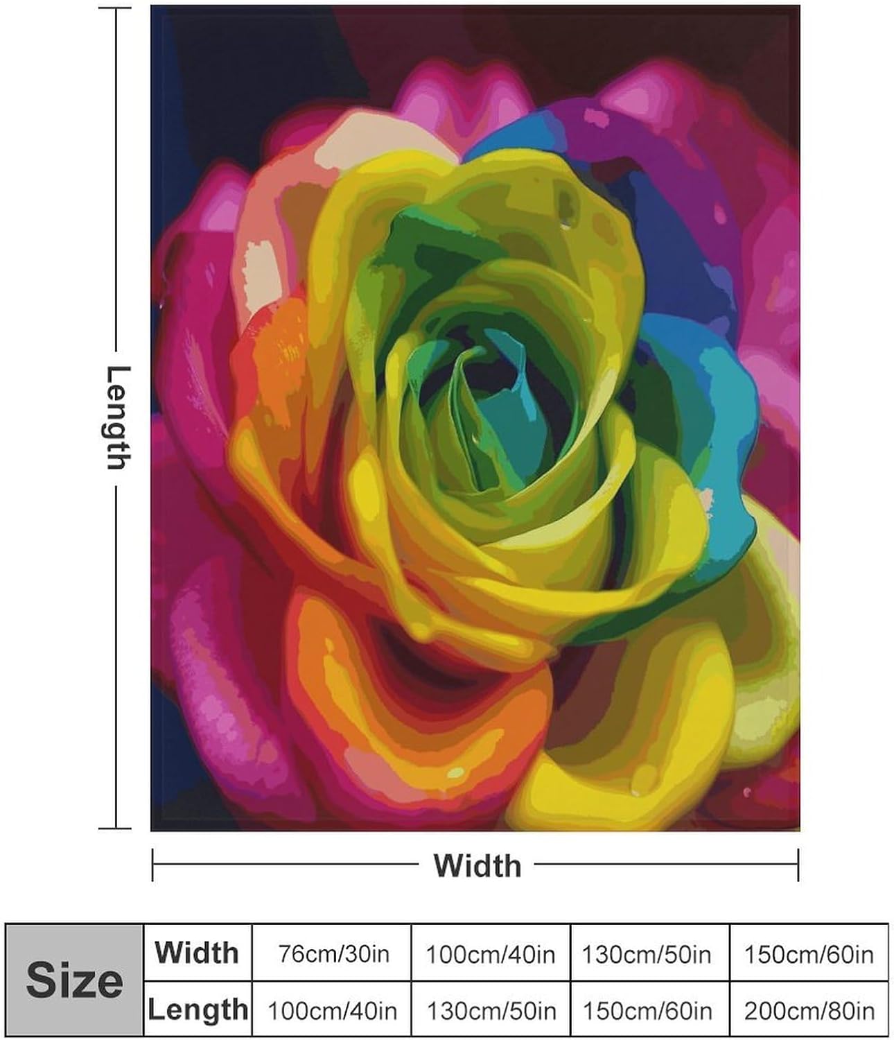 Rainbow Flower Blanket Super Soft Lightweight Throw Blanket Cute Cozy Warm Bed Blanket Decorative Fuzzy Blanket All-Season Home Decor Gift for Sofa Couch Living Room 60"*80"（150 * 200cm）