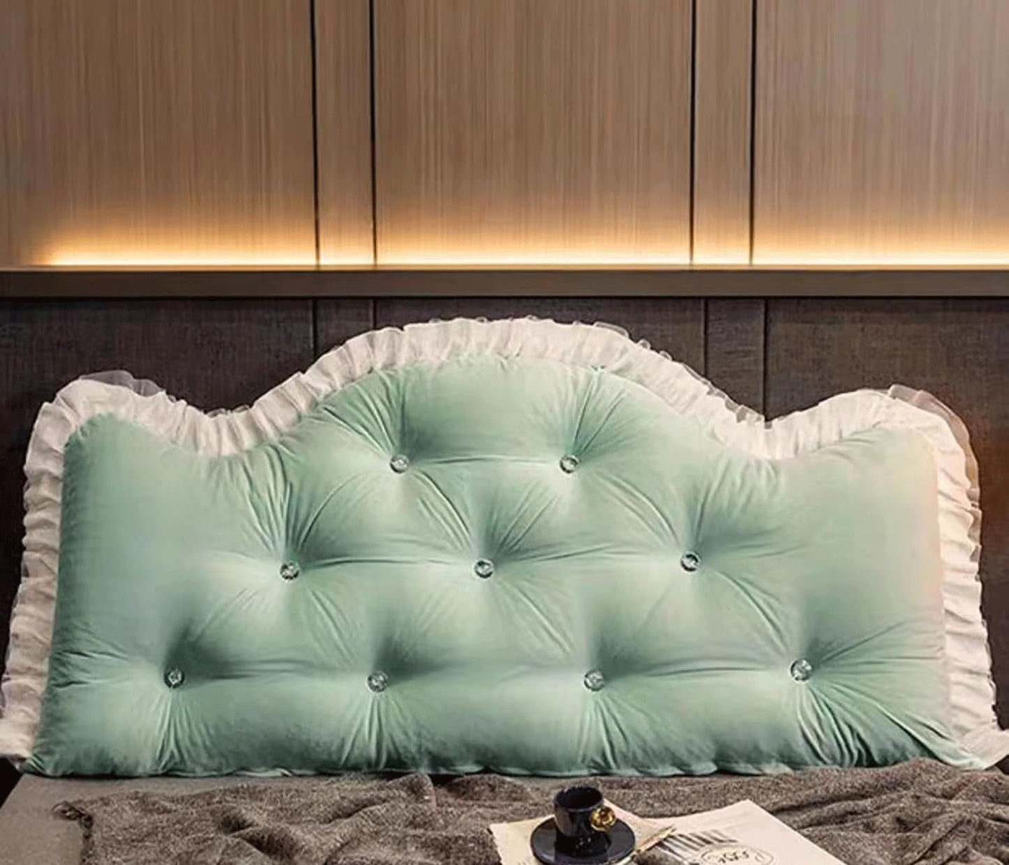 Large Headboard Backrest Reading Pillow Positioning Support Wedge Pillow for Bed Bolster Sofa Removable(Size:47"/120cm,Color:D)