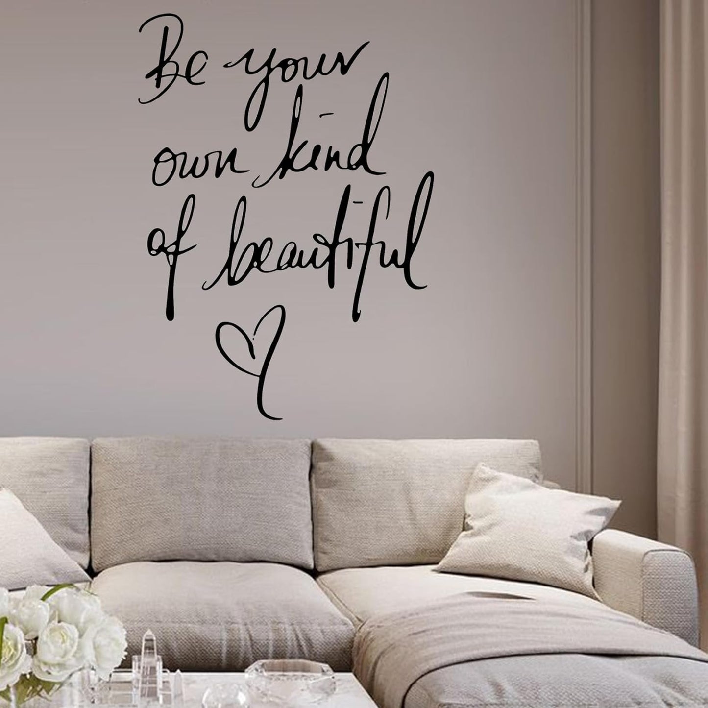Wall Stickers Inspirational Quote Be Your Own Kind of Beautiful Motivational Saying Art Lettering Vinyl Decal Home Decor Wallpaper for Girls Bedroom Living Room Office Home Background Decoration
