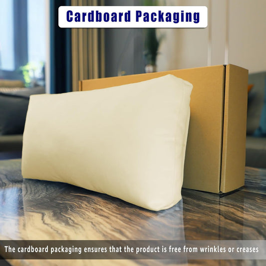 Non-Slip Head Pillow for Recliners - Neck Support Cushion with Velvet Cover for Pain Relief at Home, Office and Travel (Ivory)