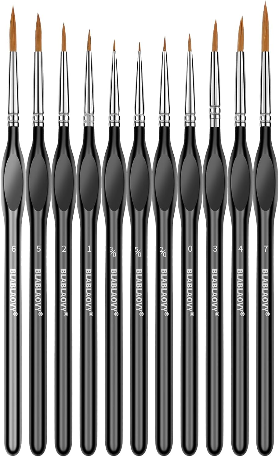 Detailing Paint Brush, 11 Pcs Miniature Paint Brushes with Triangular Handles, Art Paint Brushes for Acrylic Painting, Model, Face, Figurine, Watercolor, Oil, Paint by Numbers Kit for Adults
