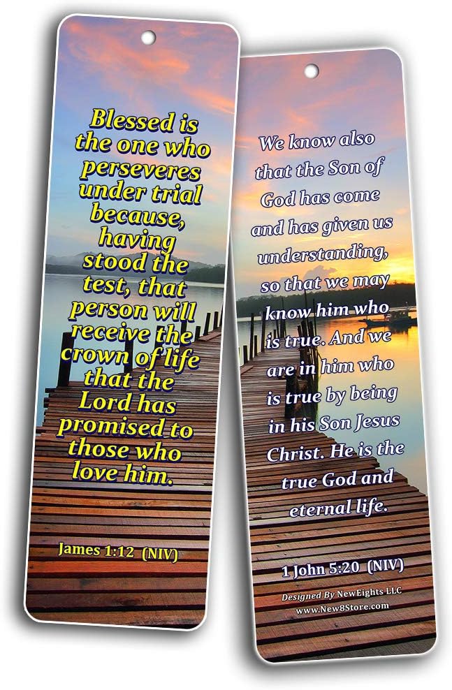 NewEights Life Bible Verses Bookmarks NIV (30 Pack) - Handy Reminder About God’s Grace – Daily Motivational and Encouragement Card Collection Set – Meaningful Gifts for Church