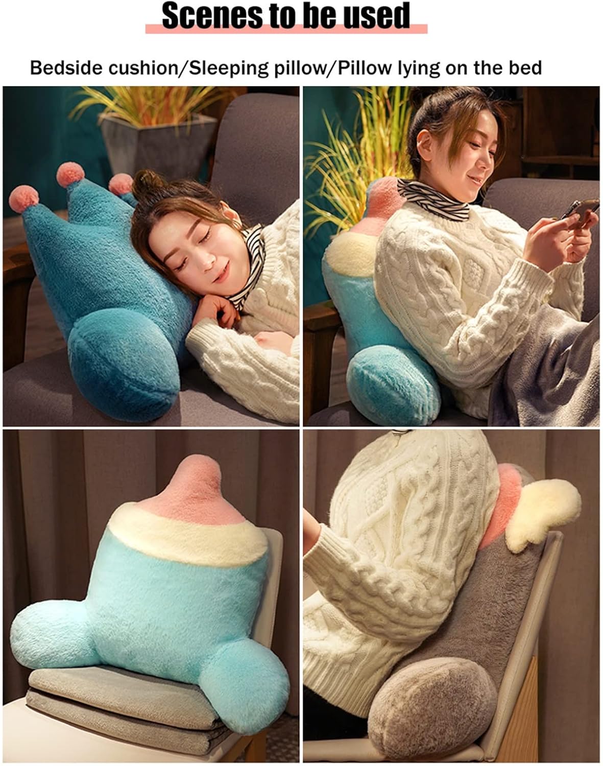 Wedge Reading Pillow,with Blanket and Without Blanket,Bed Rest Triangle Backrest Back Lumbar Support Cushion for Sitting Up in Bed/Couch,Removable wash