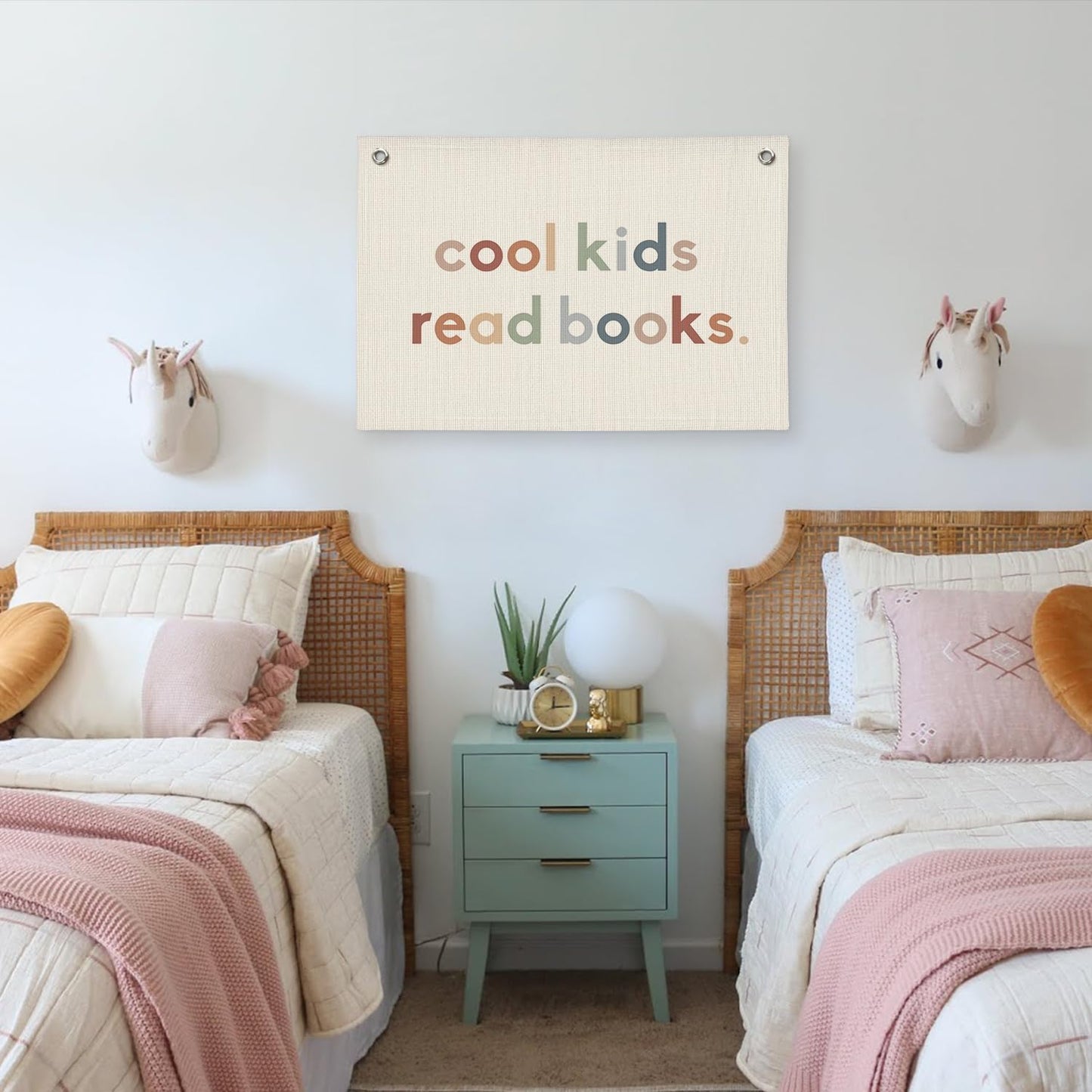 Reading Corner Decor for Classroom, Cool Kids Read Books Linen Canvas Banner, Playroom Read Sign Wall Hanging Flag Decor for Reading Corner Nook 20x30 Inch (Boho)