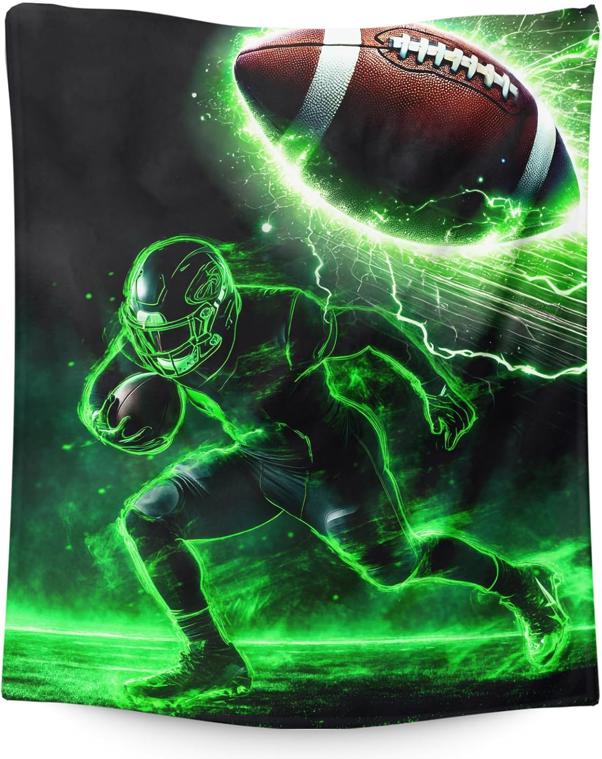 Football Blanket, Boys Football Gifts, 50 x 40 Inches Soft Fuzzy Blanket for Football Lovers, Cozy Warm Flannel Sports Throw Blanket Bed Sofa Room Decor, Camping, Travel, Chair