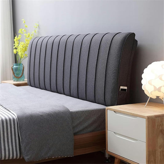 King Size Bed Backrest Wedge Headboard Cushion Cotton Linen Reading Pillow Lumbar Back Support for Sitting Up in Bed Day Bed Bunkbed Bench Bolster,C,with headboard King