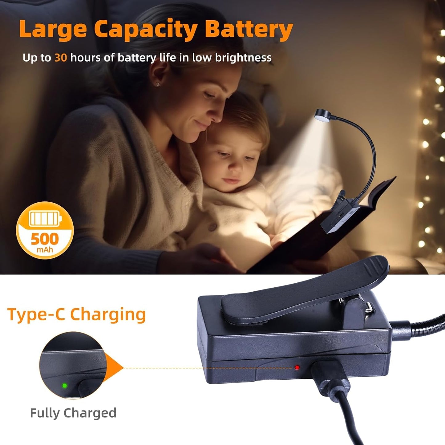 KunHe 5 Pack Rechargeable Book Light Bulk Clip-On Reading Lights for Books in Bed Long-Lasting 3 Modes & 3 Brightness Levels Compact USB Charging Mini Booklights for Kids Book Lovers Bulk Gifts