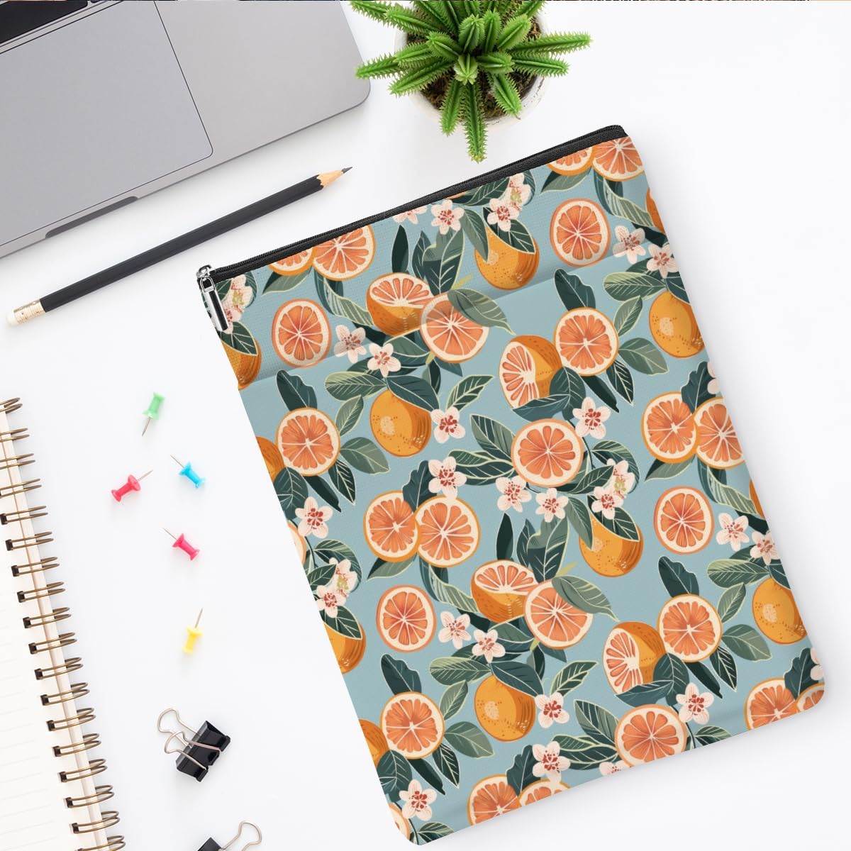 Book Sleeve Books Protector Books Pouch Book Lovers Gifts Bookish Gifts Waterproof Cover with Zipper for Grapefruit Printed Gift Bag for Women Teacher Girl Doctor Coworker Christmas Birthday