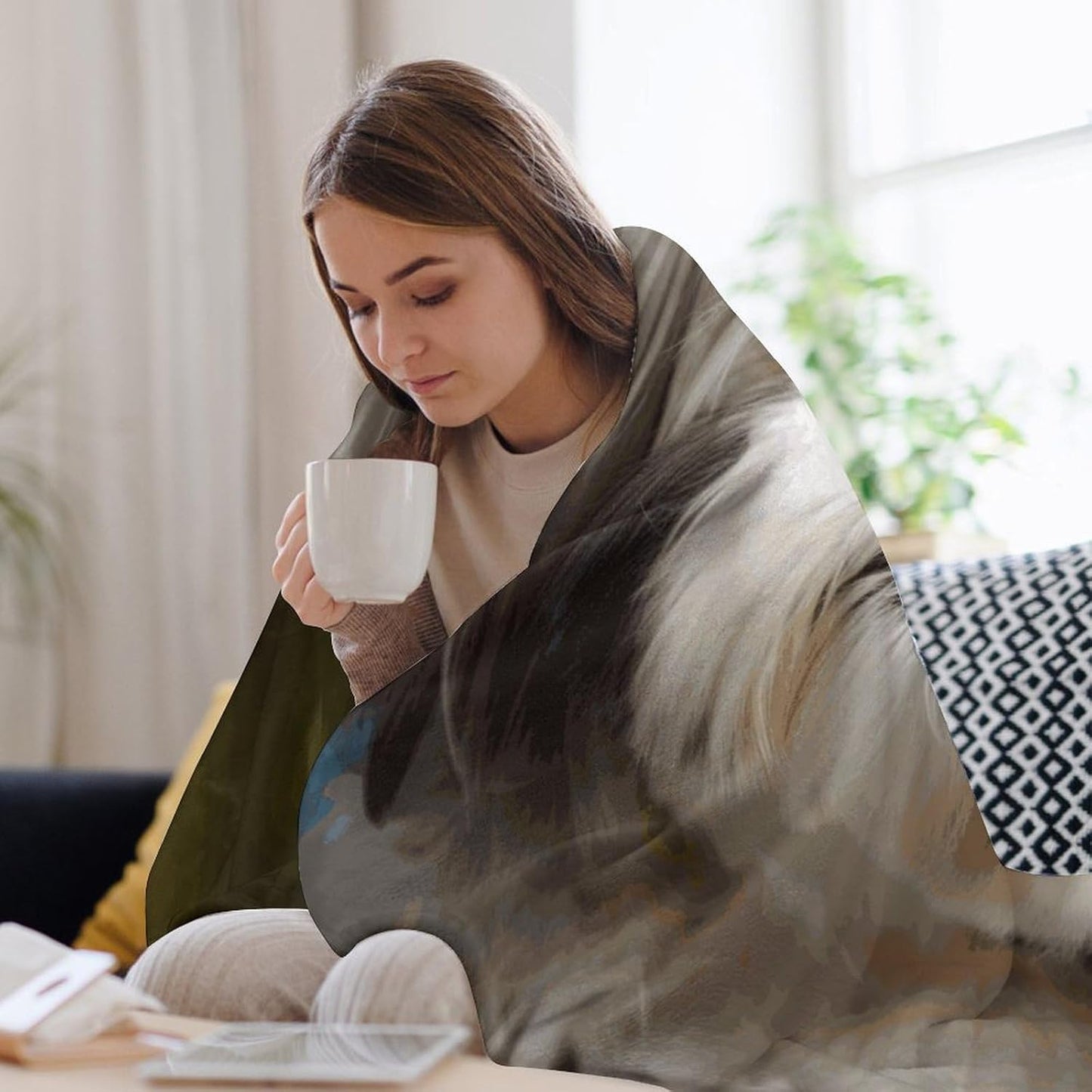 Shih Tzu Dog Blanket Super Soft Lightweight Throw Blanket Cute Cozy Warm Bed Blanket Decorative Fuzzy Blanket All-Season Home Decor Gift for Sofa Couch Living Room 60"*80"（150 * 200cm）