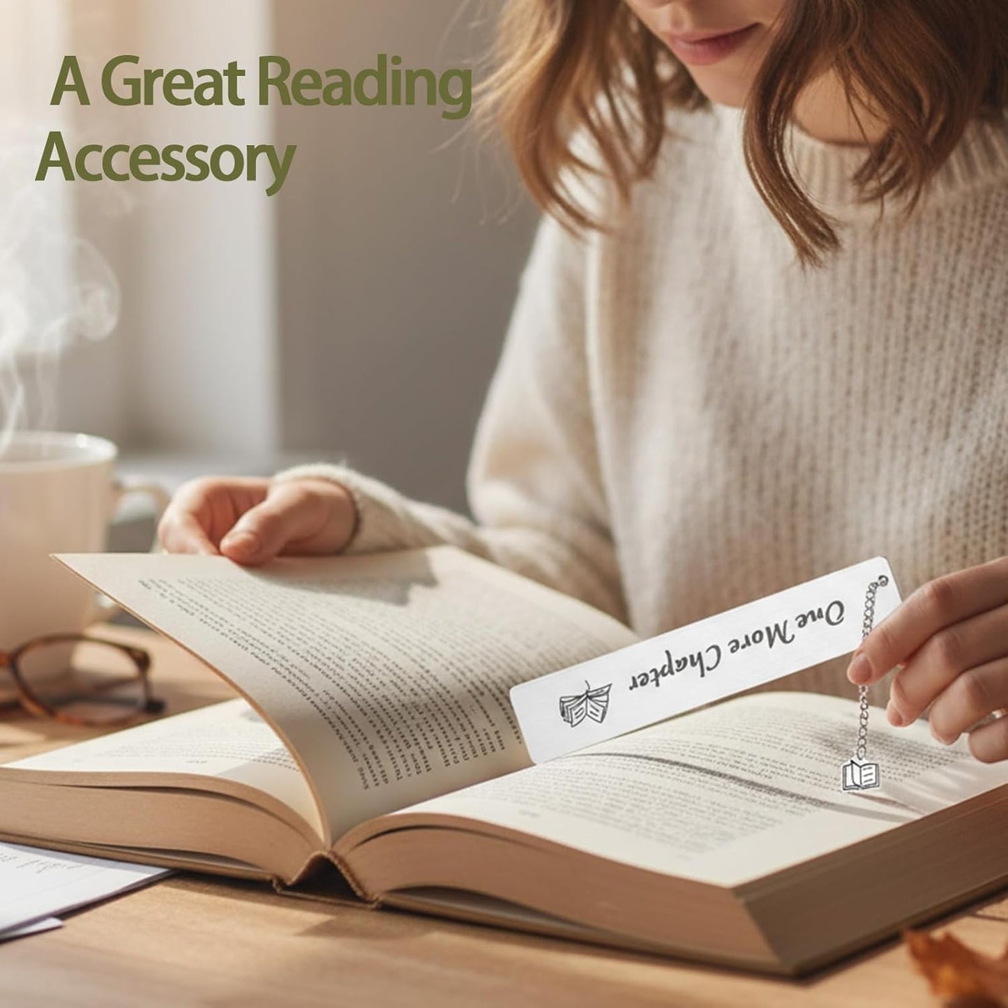 Metal Bookmark for Women & Men, Laser-Engraved Book Markers, Funny Reading Accessories & Book Lover Gift, Thoughtful Birthday, Retirement, Best Friend Gifts