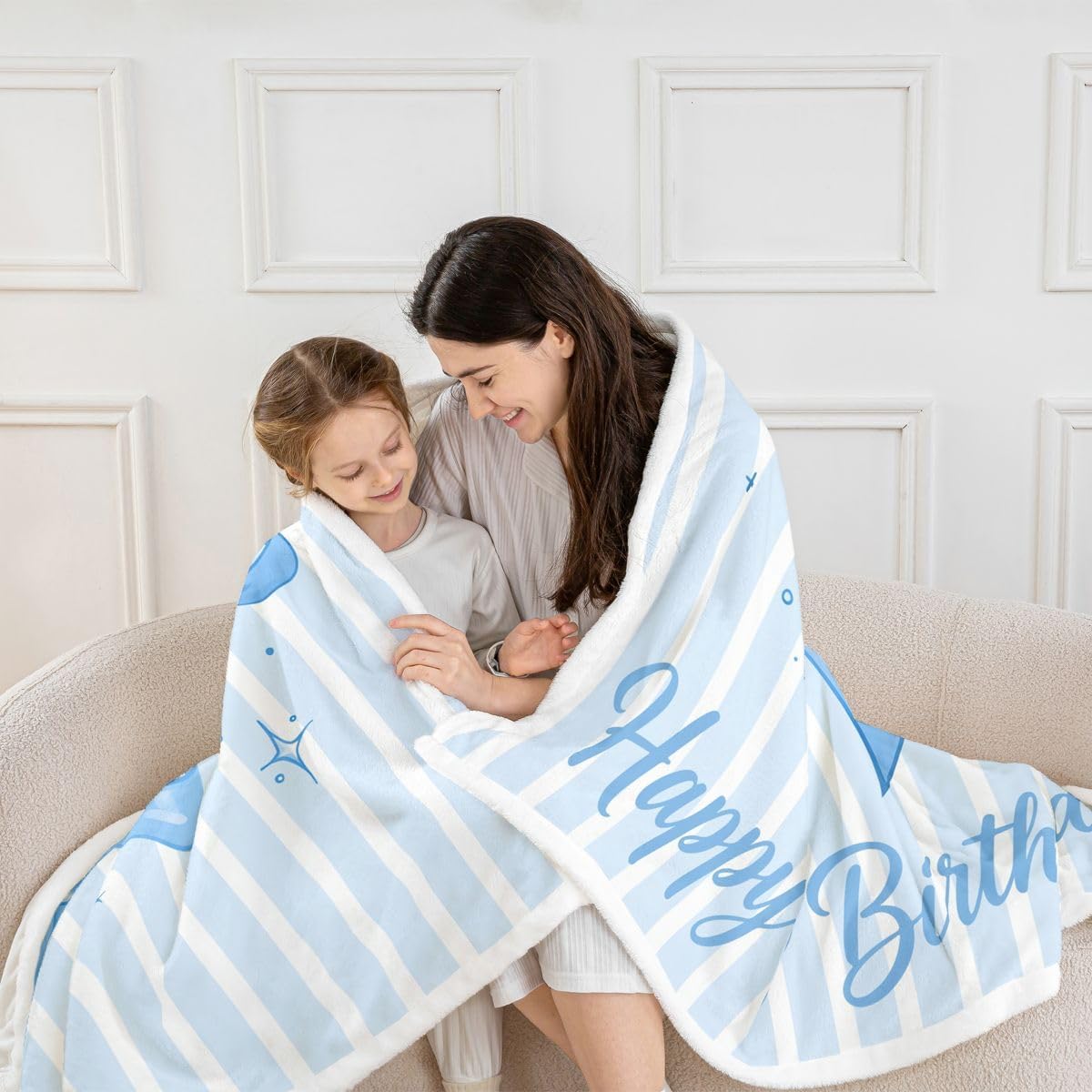 Feelyou Cute Bow Sherpa Throw Blanket for Couch Kawaii Bowknot Super Soft Cozy Fleece Princess Bowknot Blanket for Winter, Plush Throw Blue Bow Baby 30"x40" All Season