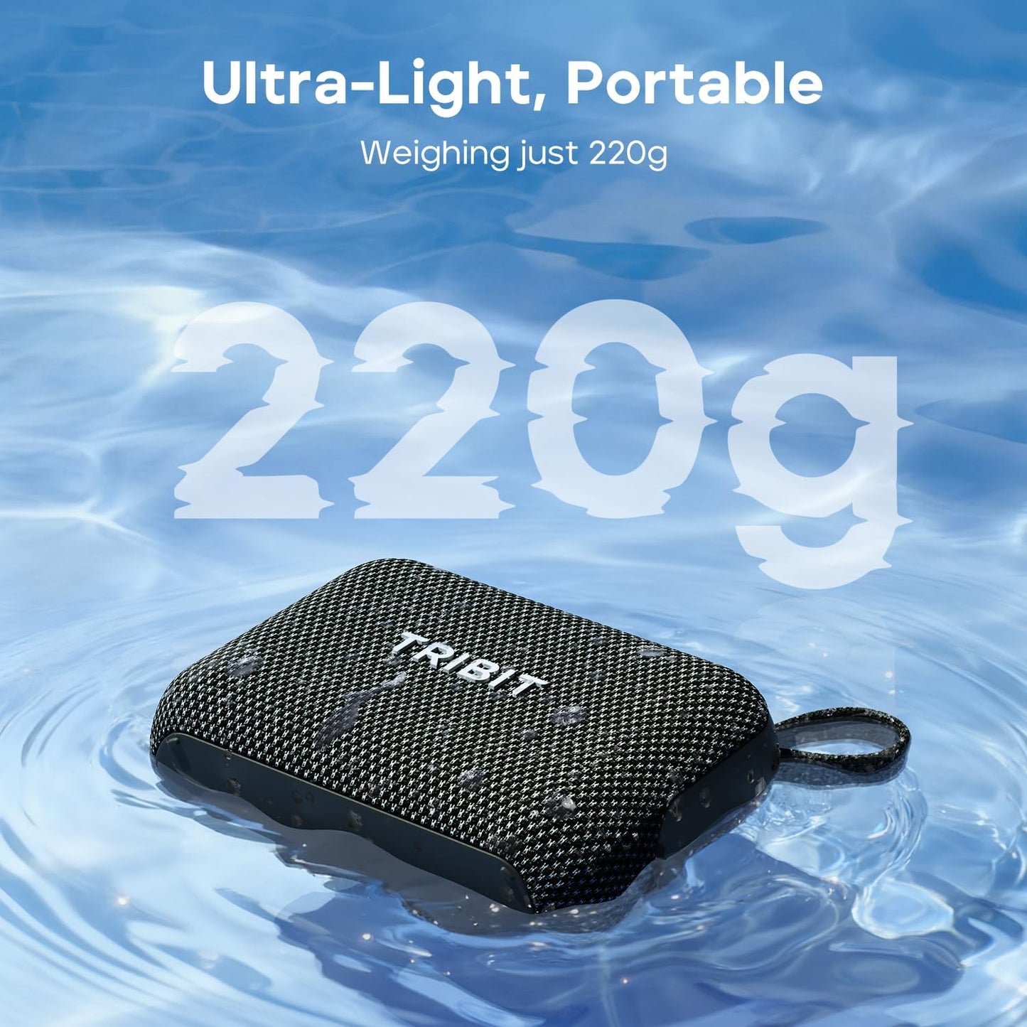 Tribit PocketGo Bluetooth Shower Speaker, IP68 Waterproof/Dustproof, Portable Speaker with 20H Playtime, Wireless, BT6.0, Supports TF Card, Electronics for Travel/Outdoors/Home