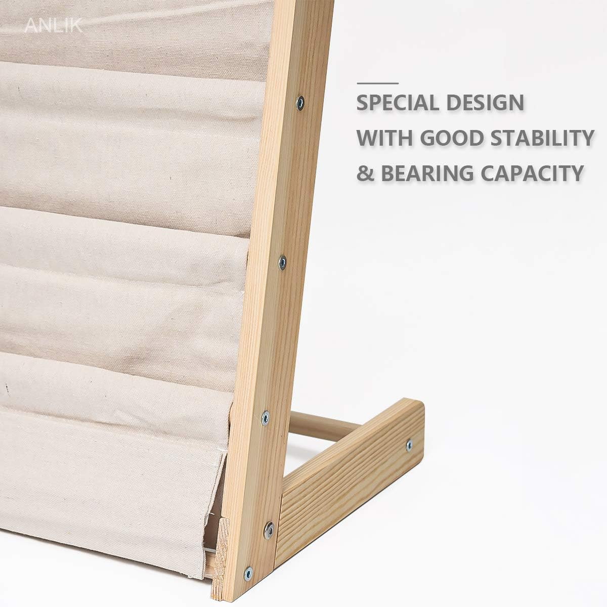 Sling Bookshelf Kids Book Rack Storage, Natural Beige (Beige, W:60cm)