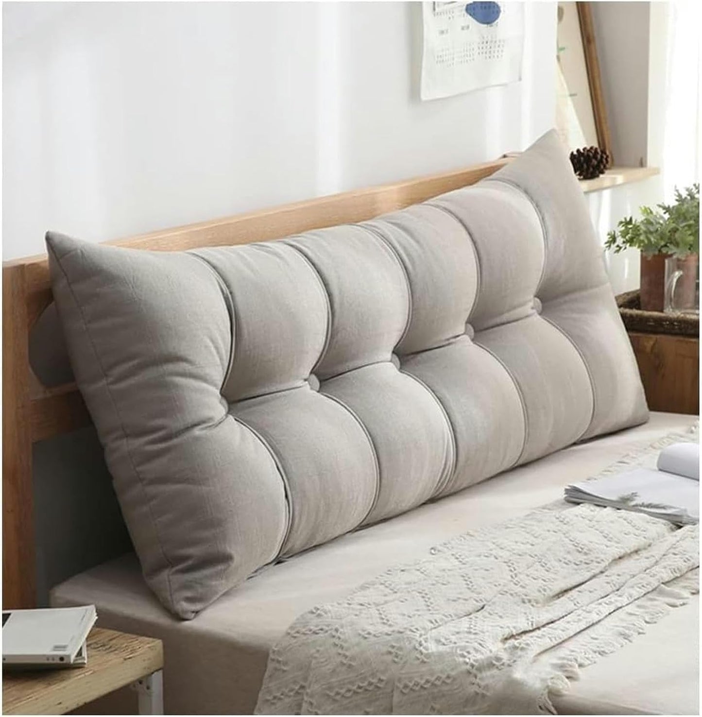 Headboard Pillow Bedside Cushion Reading Pillow Bolster Backrest Positioning Support Pillow for Sofa Bed with Removable Cover Bedside Cushion Reading Wedge Pillow headboard-1