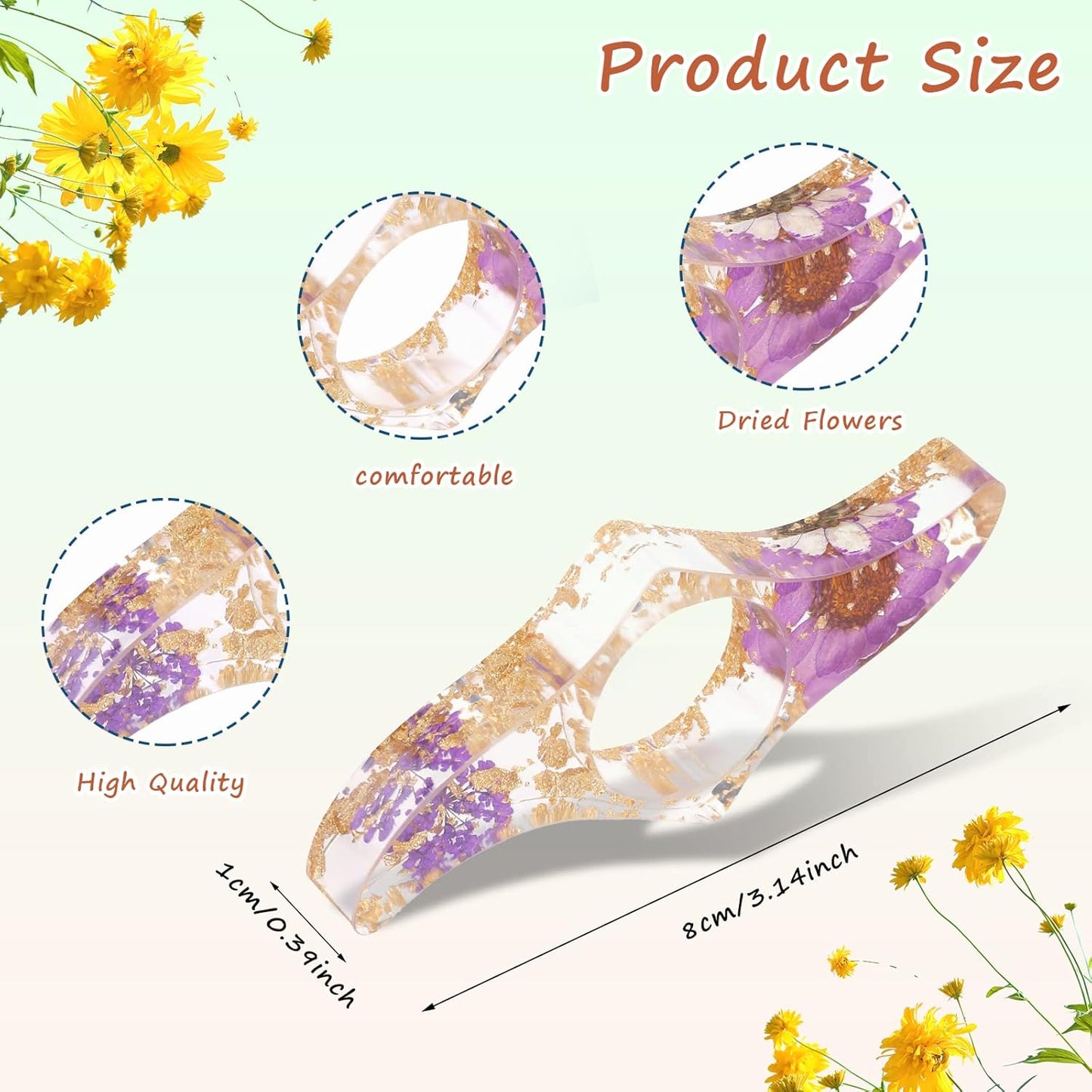 4 Pieces Dried Flower Resin Bookmarks,Transparent Floral Book Page Holder and Book Mark Set Handmade Bookmarks with Tassel Cute Book Accessories Gift for Reading Lover Students Teachers