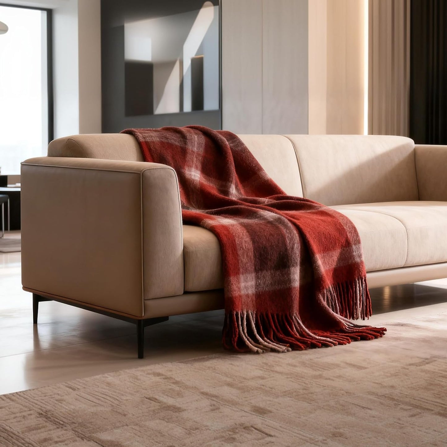 Wool Blankets, Large Size Soft And Warm Winter Car Blanket, Sofa And Blanket, Office Thermal Gear,For Women, Men 74.8*55inch