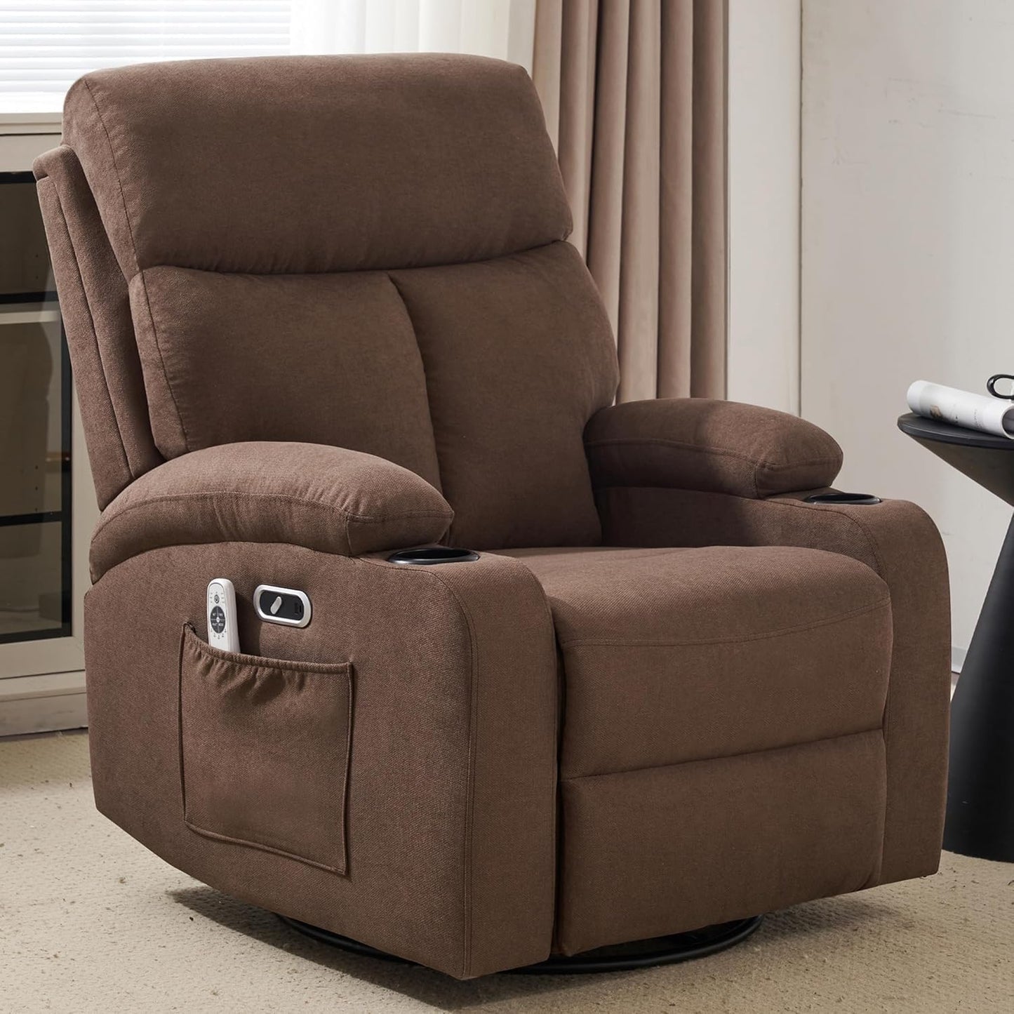 Electric Lift Recliner Chair, Leisure Home Theater Seating Sofa with Massage and Heated, Ergonomic Leisure Chair Classic Single Sofa with USB Ports, Remote Control