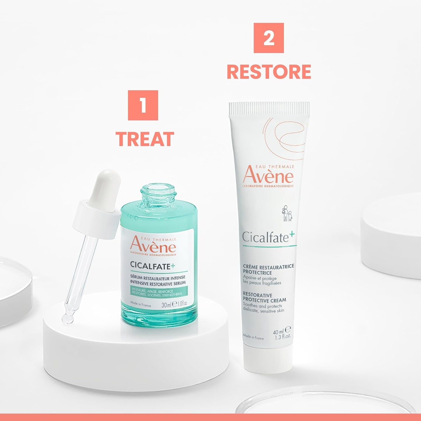 Avène Cicalfate+ Intensive Restorative Serum, Restores & strengthens skin barrier, Barrier serum with Pro-Vitamin B5 for all skin types including sensitive skin, Fragrance-Free, Dermatologist-Tested