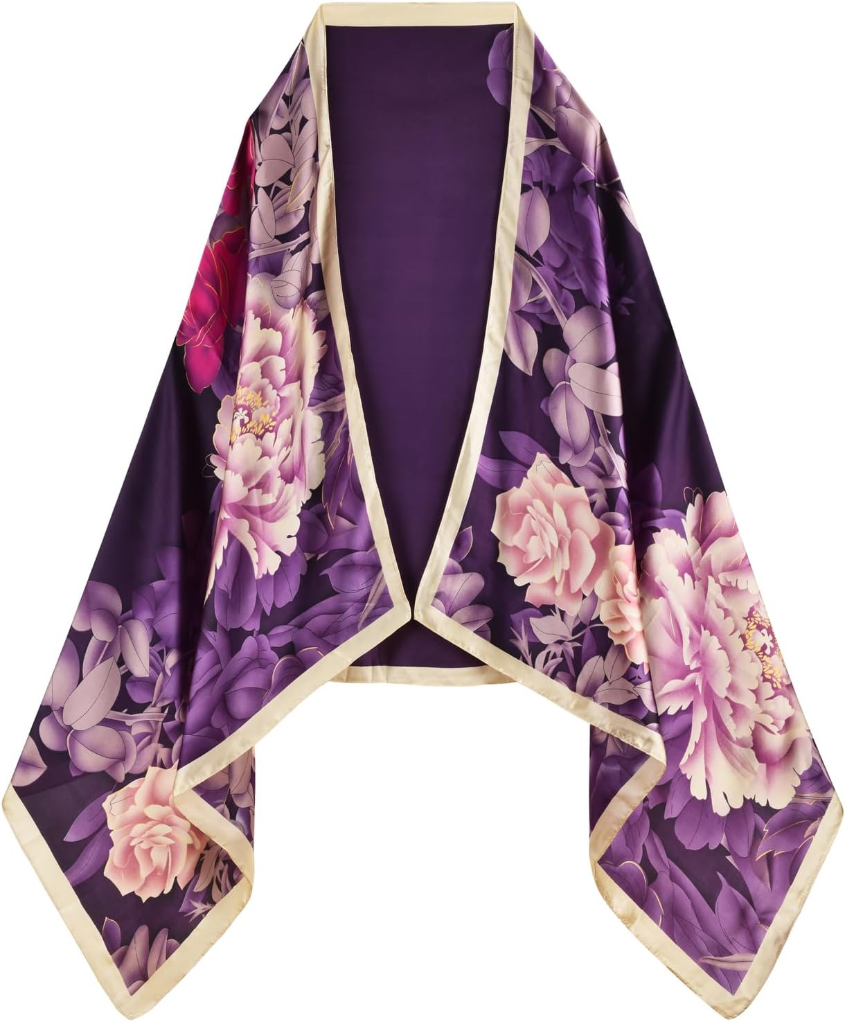 Silk Feeling Scarf for women Lightweight Long Floral Scarves Shawl Wraps Elegant Evening Dresses Satin Shawls Scarfs