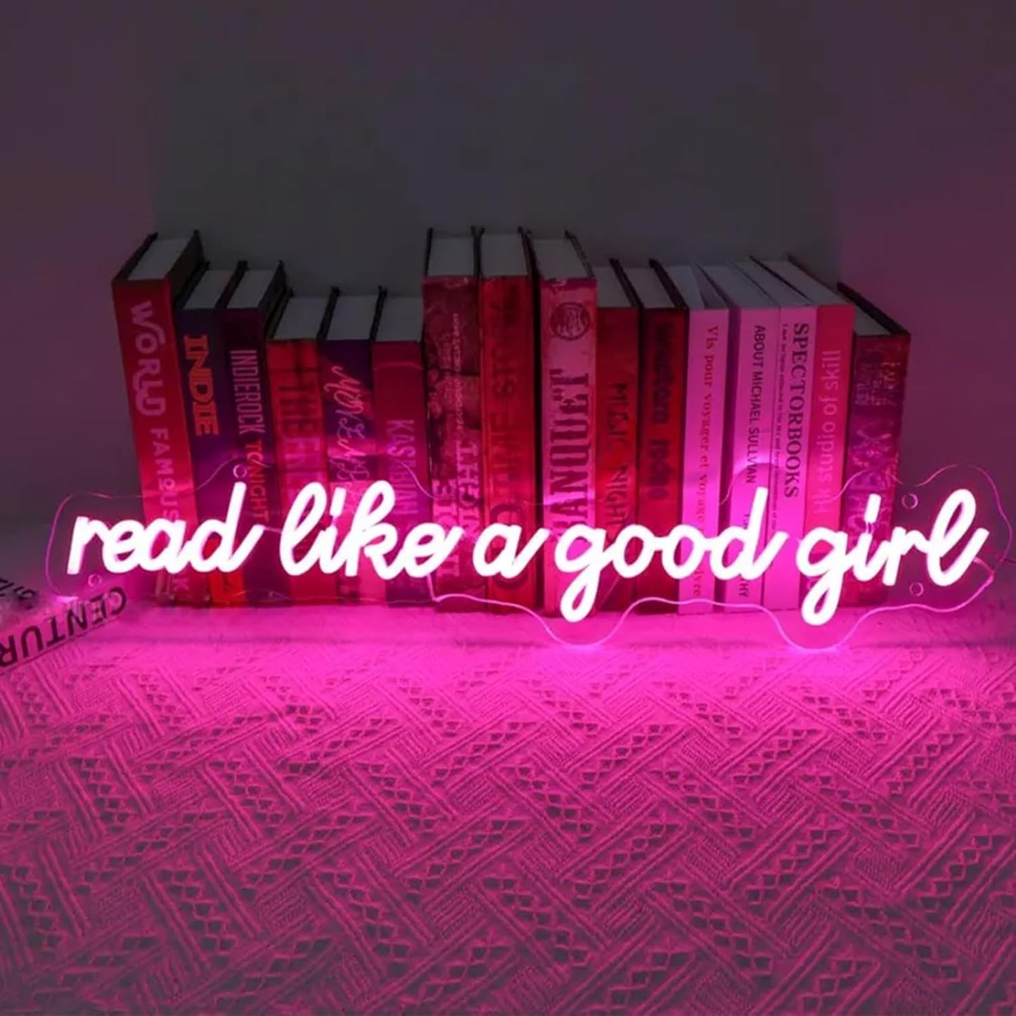 Read Like A Good Girl Neon Sign 28inch Led Library Light Up Signs Wall Art Decor for Home Bedroom Reading Room Bookshelf Decorations Book Lover Gift