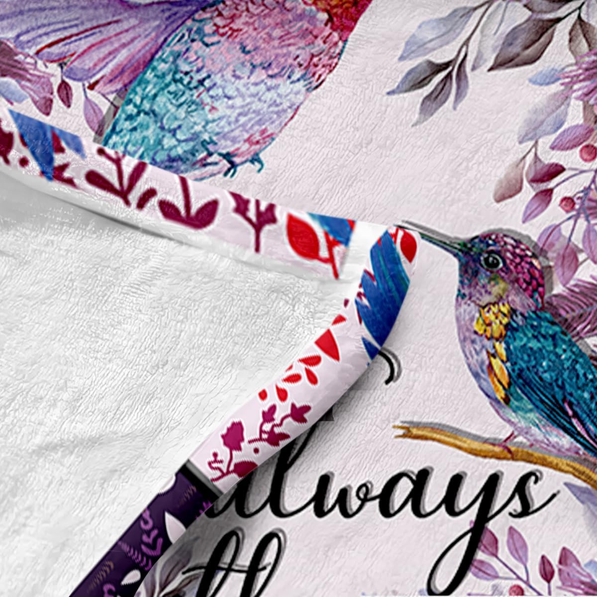I Am Always with You Hummingbird Blankets Soft Warm Fleece Hummingbird Throw Blankets for Kids and Adults Hummingbird Gifts for Women and Girls