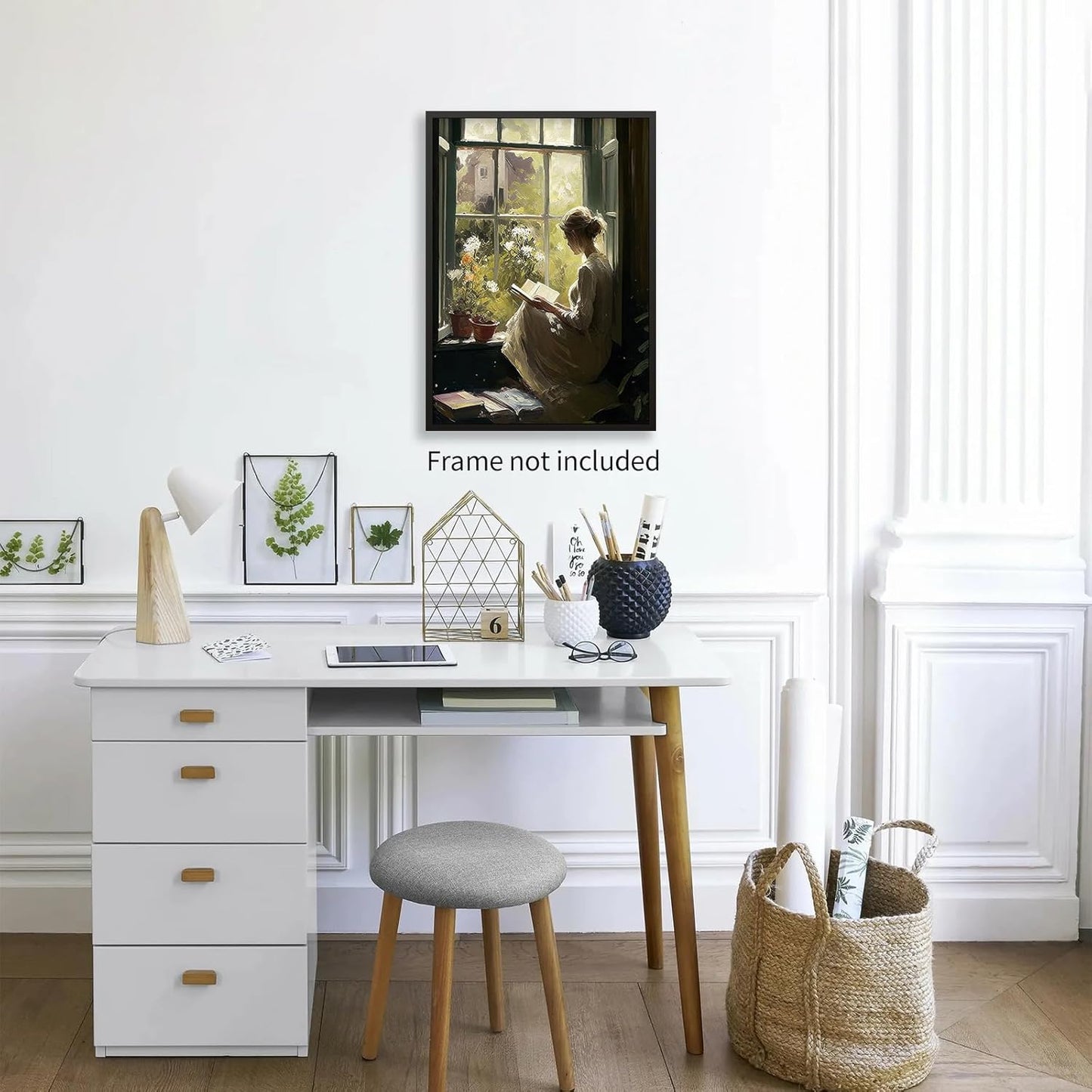 Aimery Vintage Oil Female Portrait Posters Women Window Reading A Books Wall Art Famous Antique Girl Painting Aesthetic Prints for Bedroom Gallery Wall Decor 12x16 inch Unframed