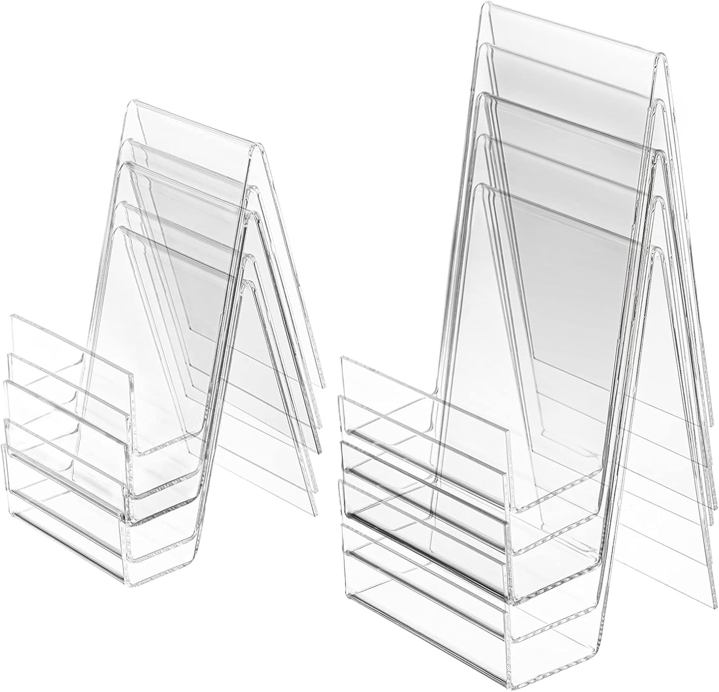Dicunoy 10PCS Acrylic Book Stands, Clear Display Easel, Art Display Holder for Picture Album, Brochure, Paperbacks on Tabletop, Shelves, Classroom, Library, Store