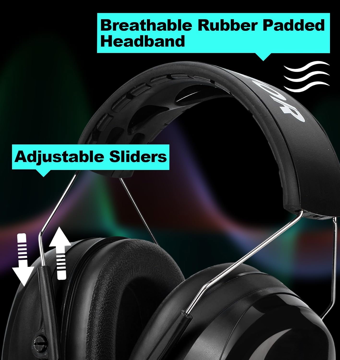 HZ012 NRR 28dB Safety Earmuffs, Deeper Ear Space Passive Hearing Protections Durable Ear Proetctors, for Woodworking, Construction, Manufacturing, Shooting - Black