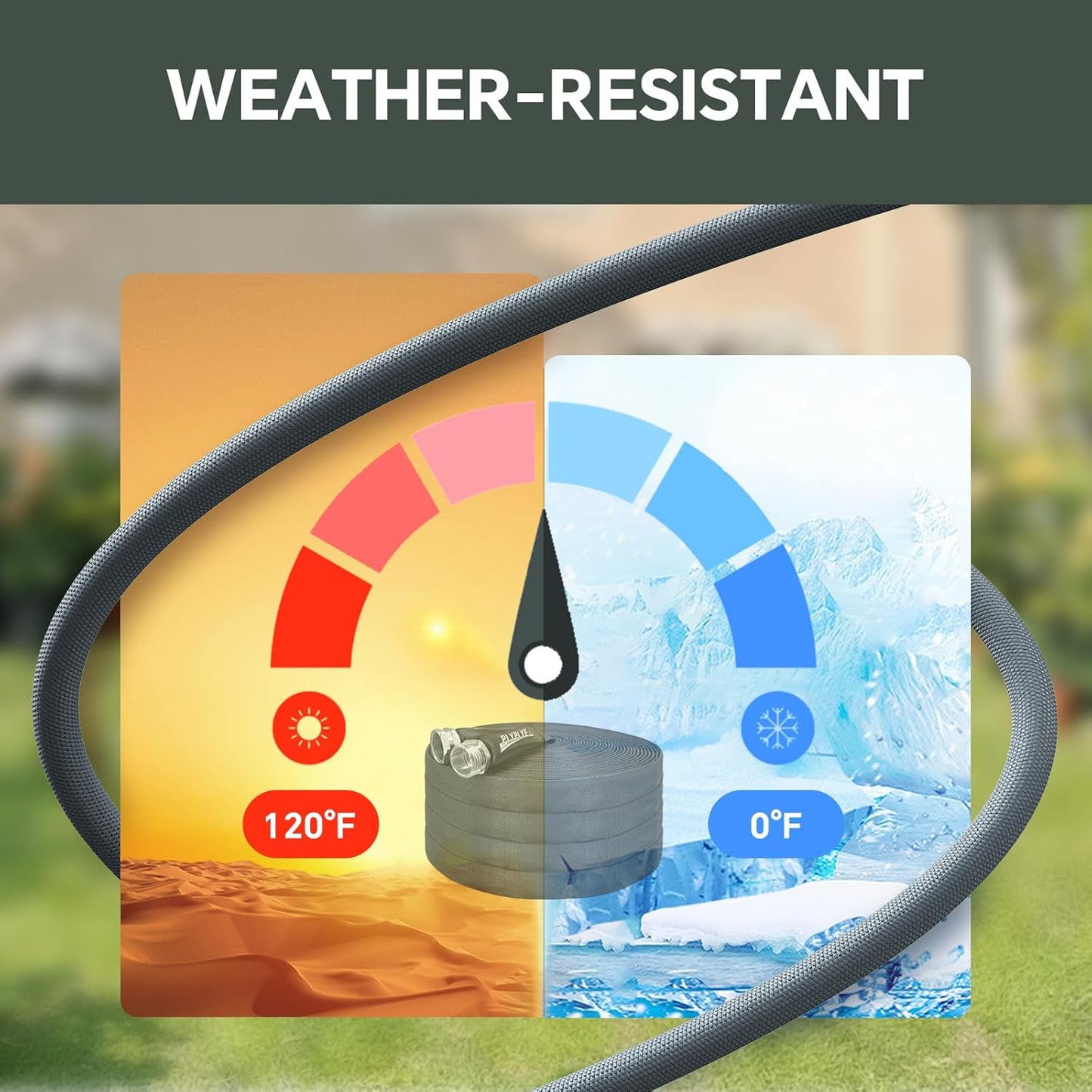 Garden Hose 100ft, Made of TPU(Not PVC), Ultra-Light & Flexible Water Hose, Non-Shrinking, Easy to Store, Drinking Water Safe Material, All-weather, Black&Gray
