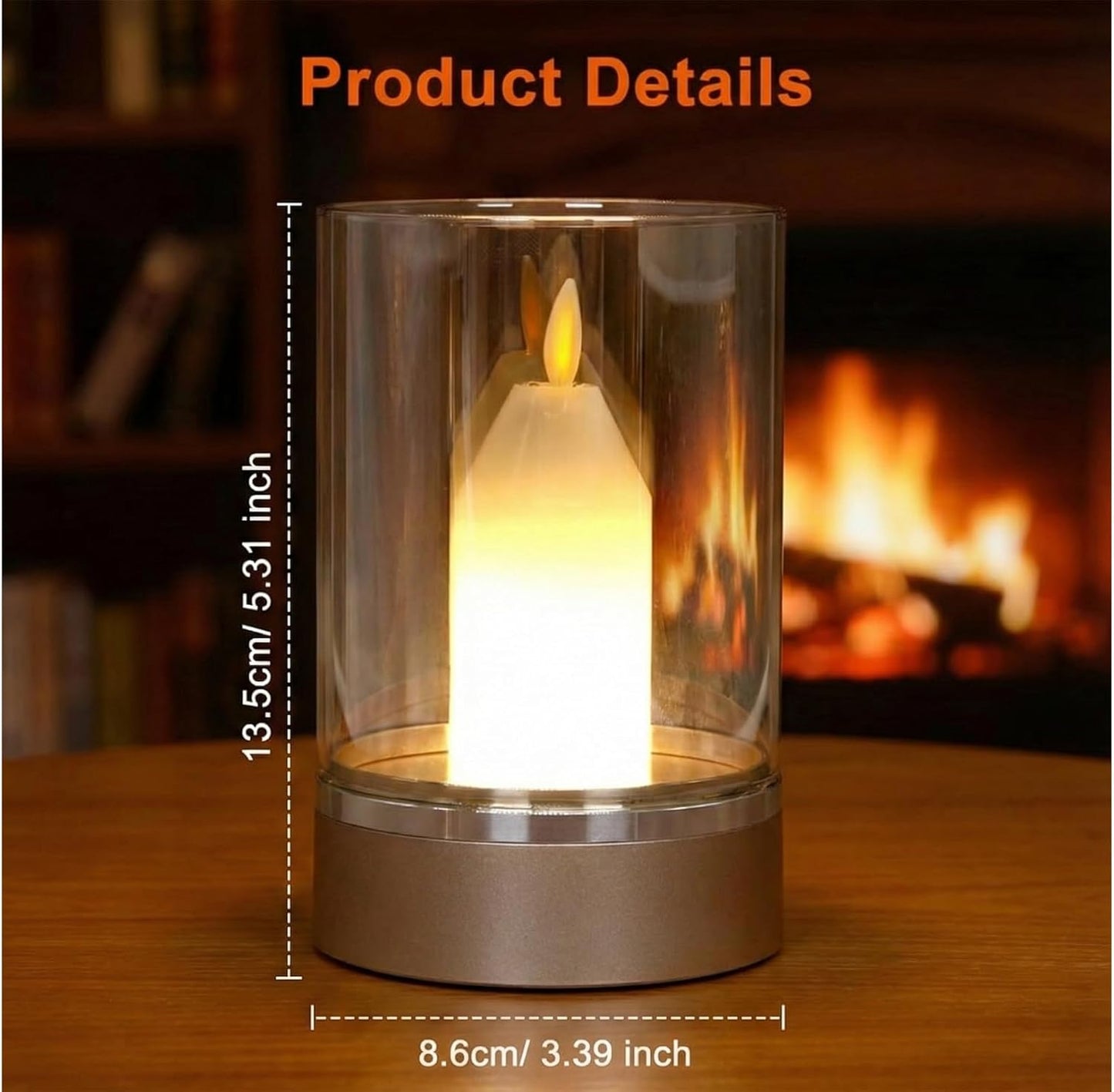 SENCU Cordless Table Lamp Rechargeable - Magic Gesture Control Bedside Lamp, 5200mAh Battery Operated Night Light, Stepless Dimmable Warm LED with Real Glass & Metal Base, Portable for Bedroom, Patio