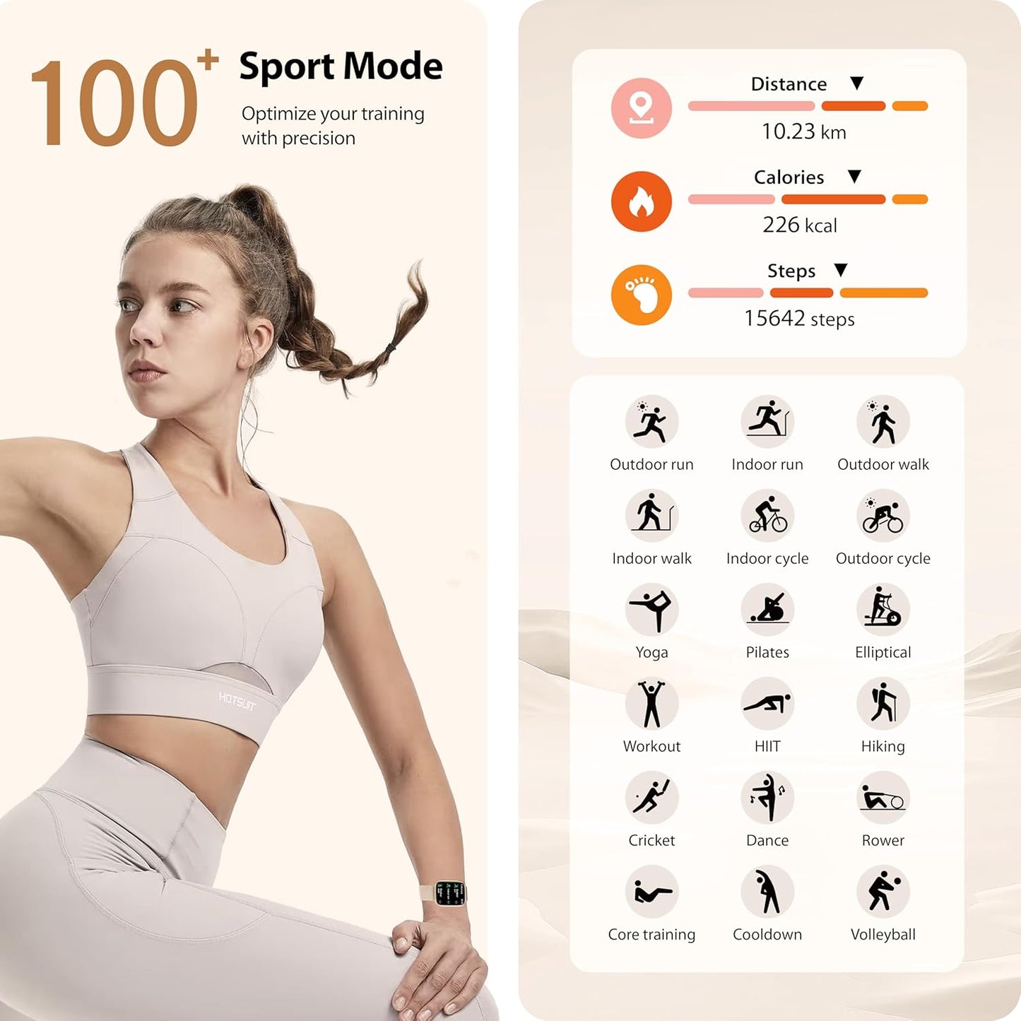 Smart Watch for Women with Alexa Built-in, 1.83" HD Touchscreen Fitness Tracker with Bluetooth Calls, Heart Rate/Sleep Monitor, 120+ Sports Fitness Watch, IP68 Waterproof Smartwatch for Android iOS