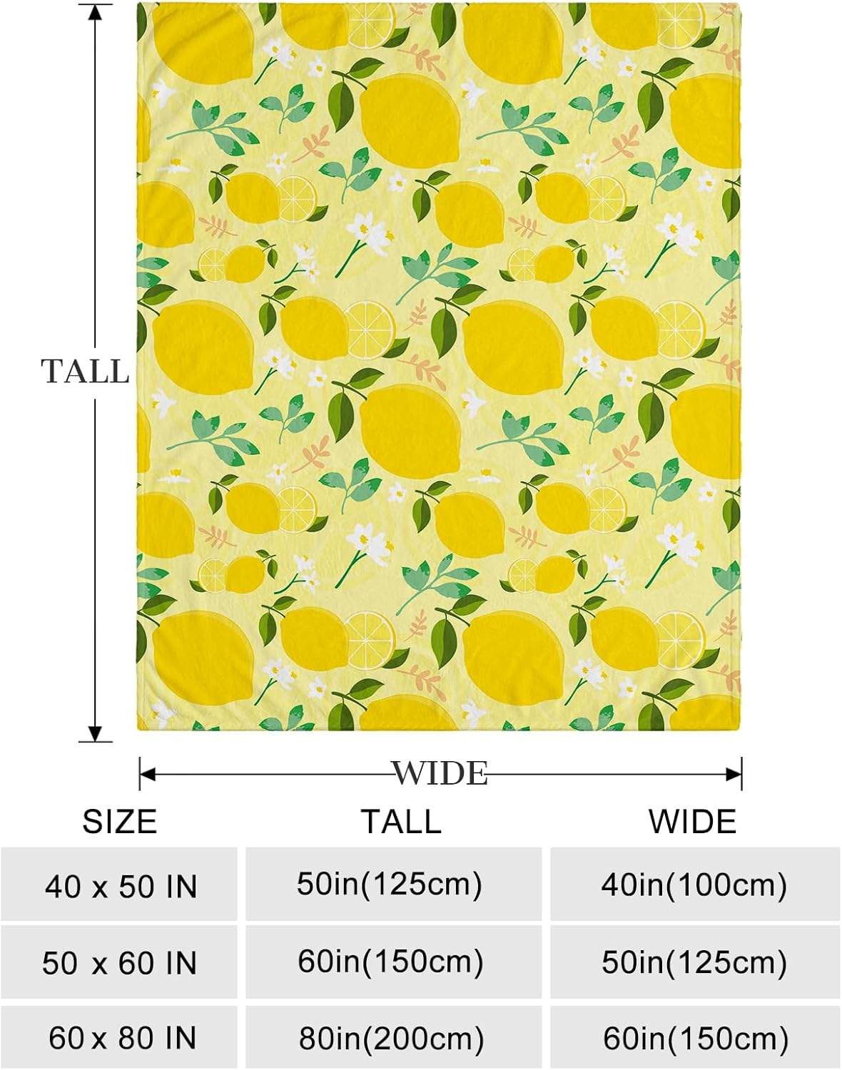 Ultra Soft Fleece Blanket- Lightweight & Warm Throw Blanket for Couch, Cozy Plush Sherpa Blanket for Adults Kids, Durable & Easy Care (Lemon, 50x60 in)