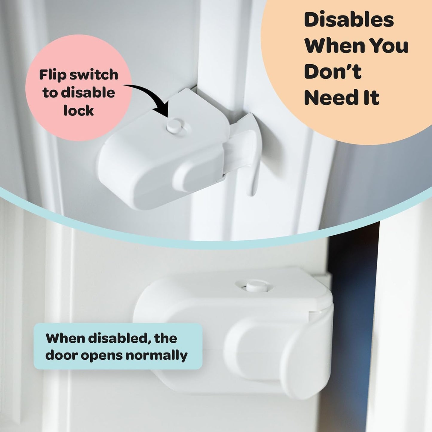 Huglock - The Snap-On Door Lock Kids Can't Reach or Defeat - No Tools or Adhesives Required - Works With Door Knob, Lever or Handle - Childproof Safety Locks are Toddler, Baby and Child Proof (1 Pack)