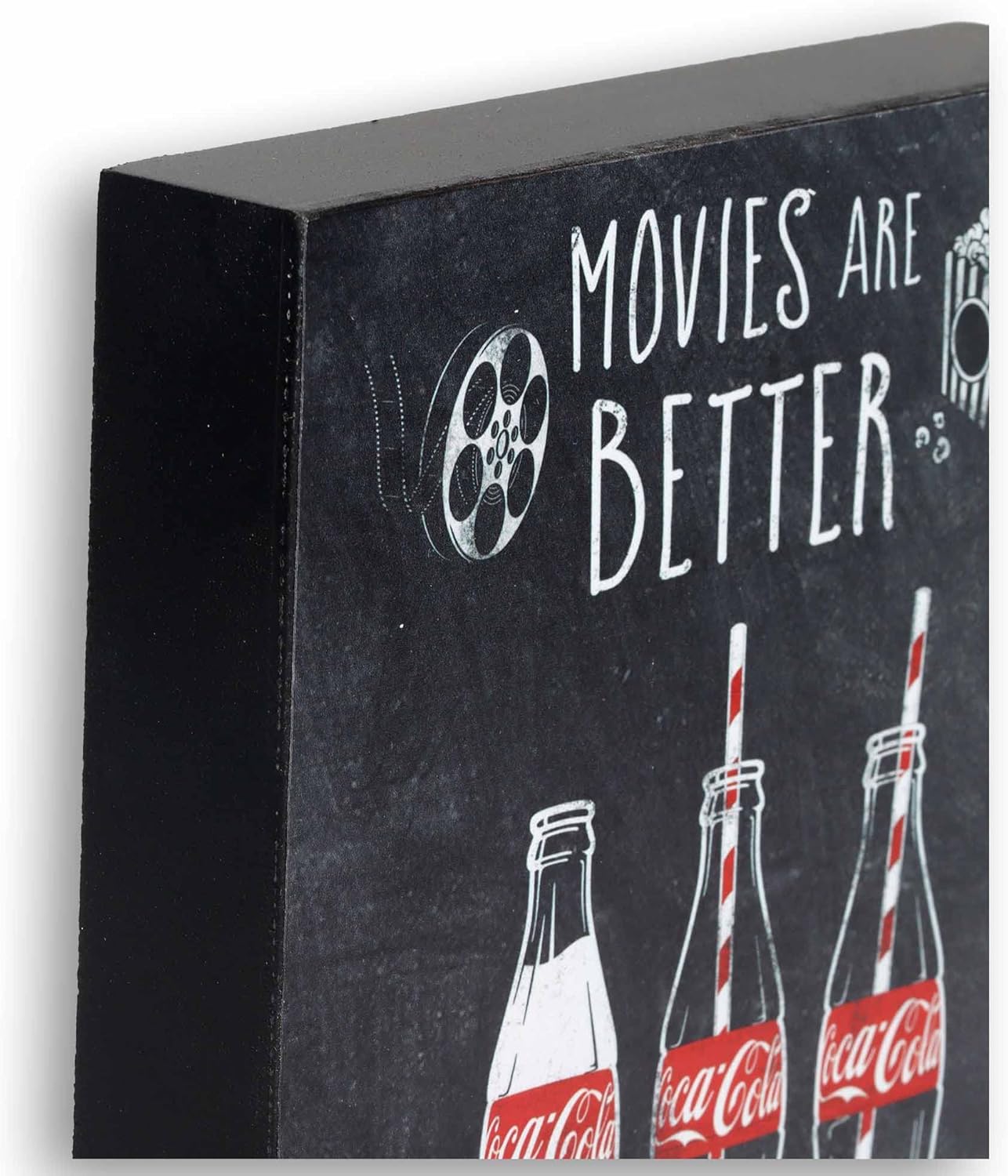 Coca-Cola Movies Are Better Wood Block Decor - Fun Coca-Cola Decoration - Great Gift Idea