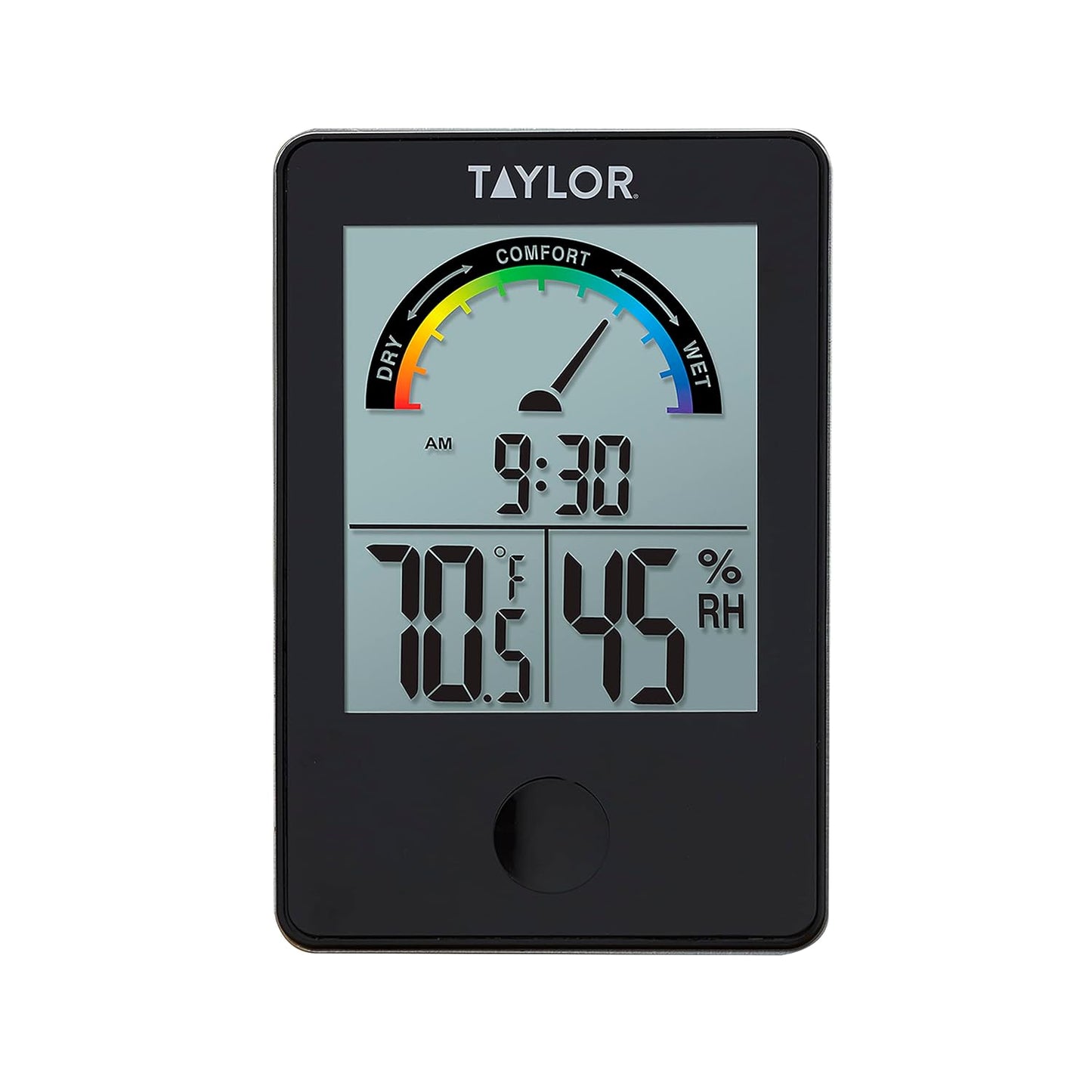 Taylor Digital Wireless Indoor Comfort Level Thermometer and Hygrometer, Easy-to-Read Display for Home, Office, Greenhouse, Nursery, and Indoor Areas, Black