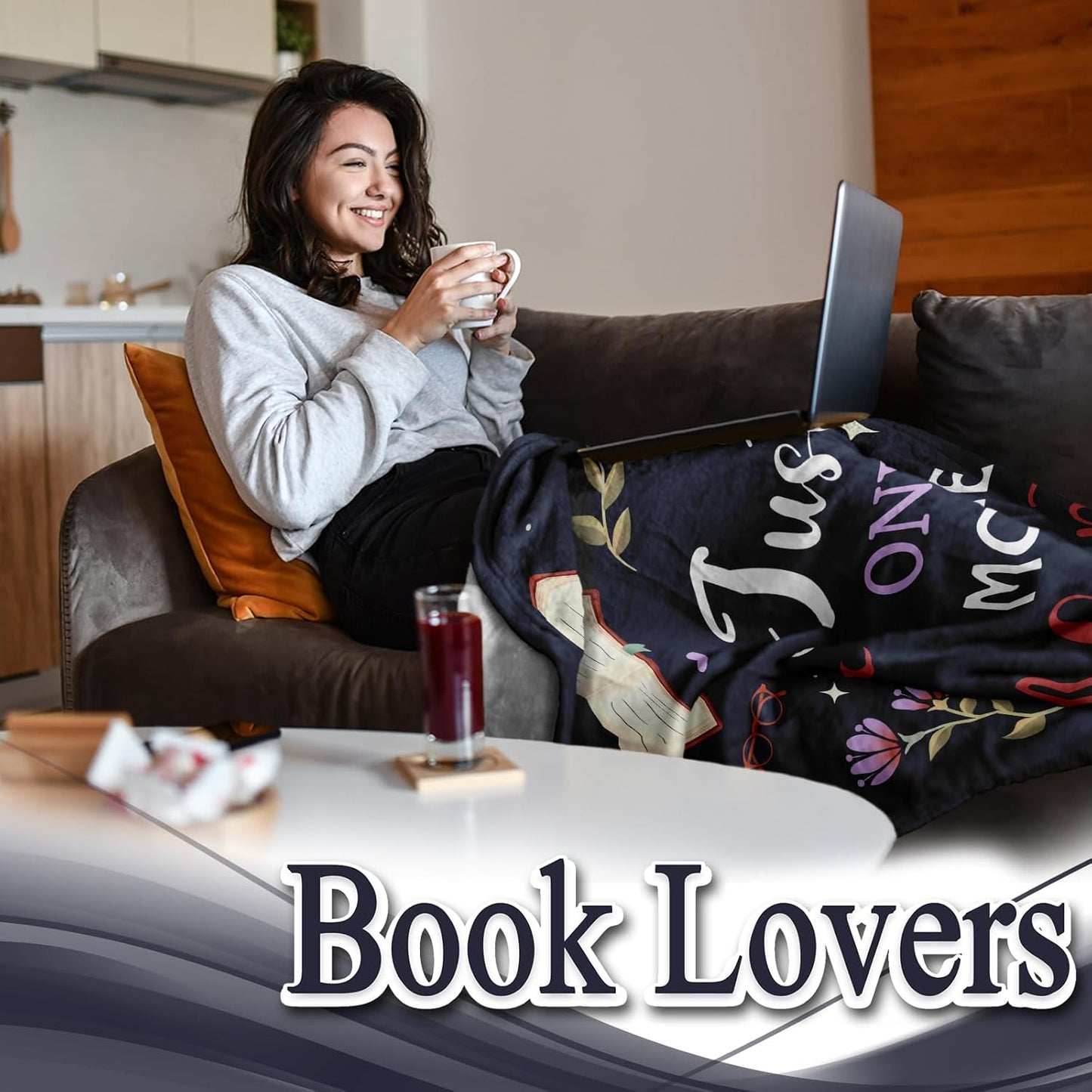 Book Lovers Gifts, Gifts for Book Lovers Readers, Books Club Bookish Bookworm Librarian Teacher Gift, Birthday Thanksgiving Christmas Books Gift for Women Men Girl Boy, Reading Blanket 50" X 60"