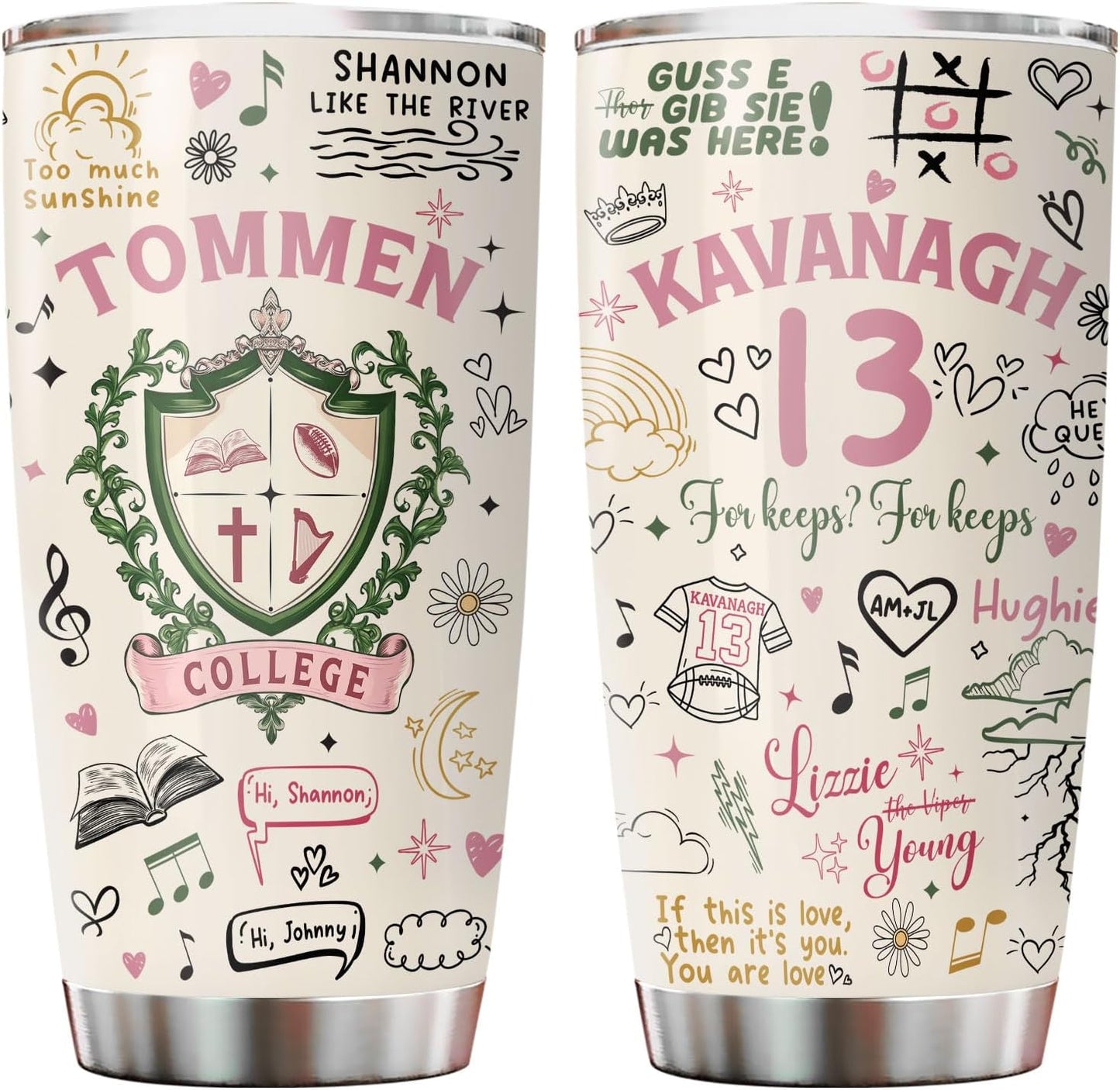 Book Inspired Romance Tumbler 20oz With Lid, Stainless Steel Insulated Coffee Travel Mug, Reading Aesthetic Gift For Book Lovers And Readers
