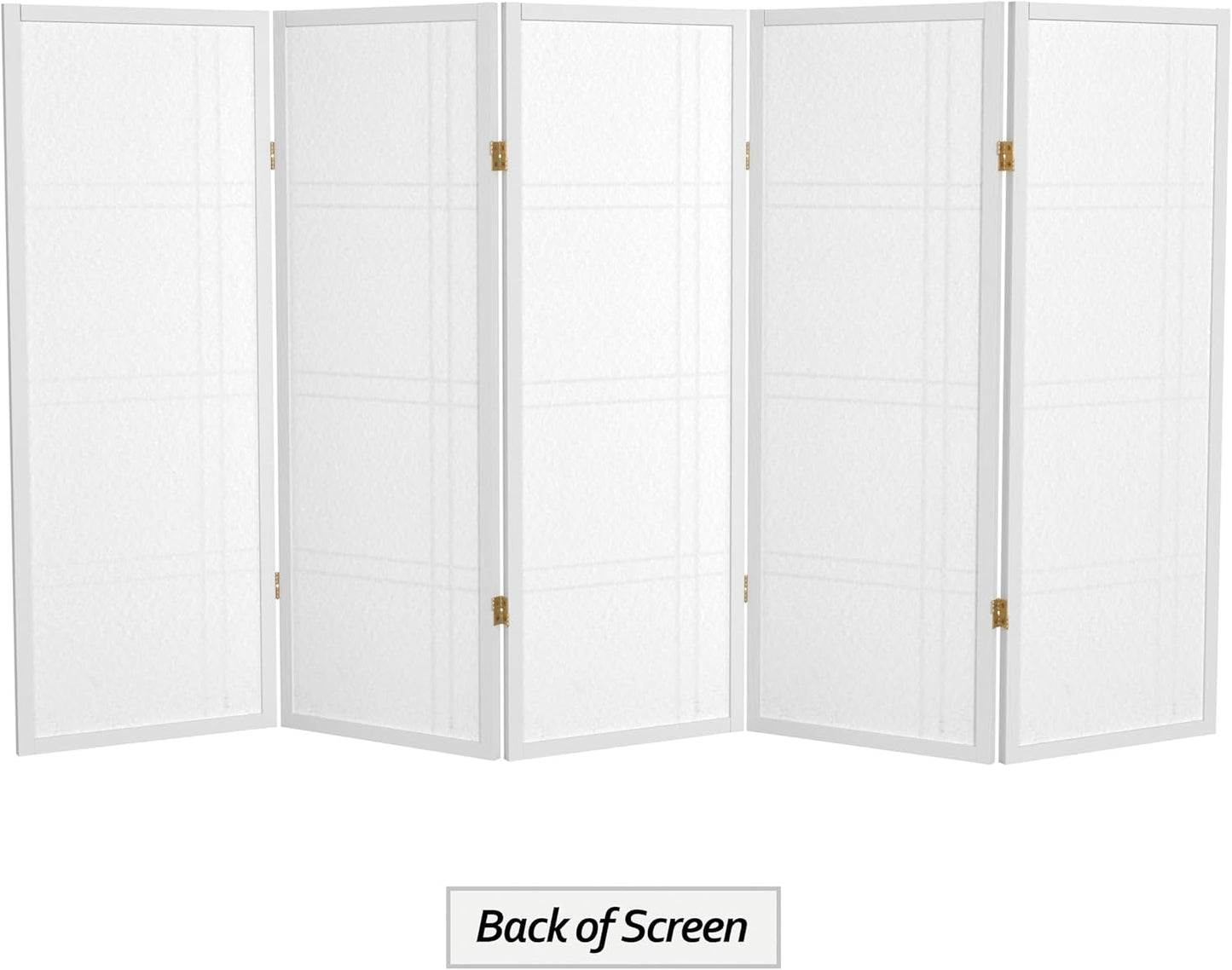 4 ft. Short Double Cross Shoji Screen - White - 5 Panels