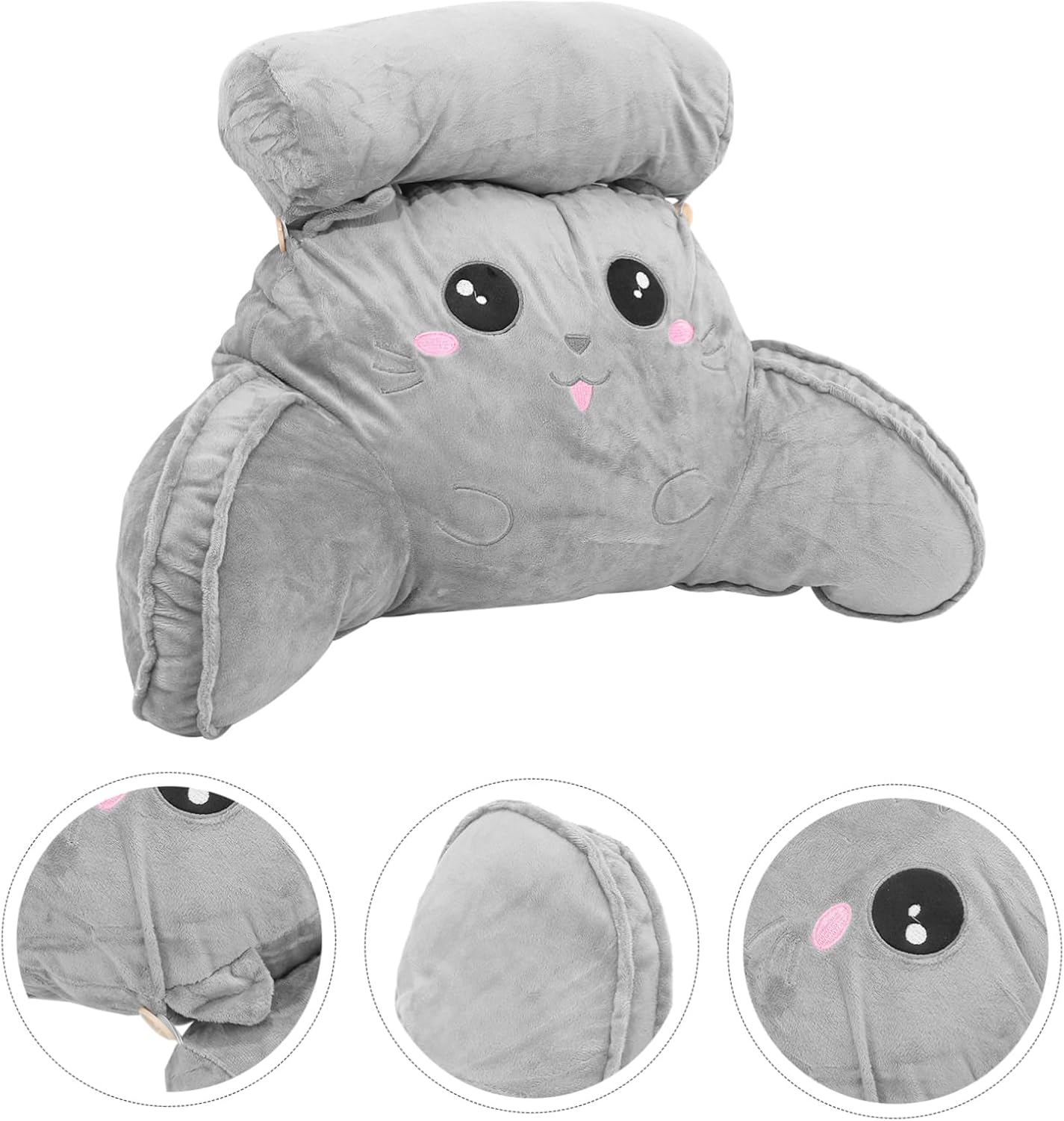 BESTOYARD Bed Rest Pillow with Neck Support Lumbar Backrest Cushion for Sofa Office Bed Comfortable Ergonomic Design for Neck and Waist Relief Medium